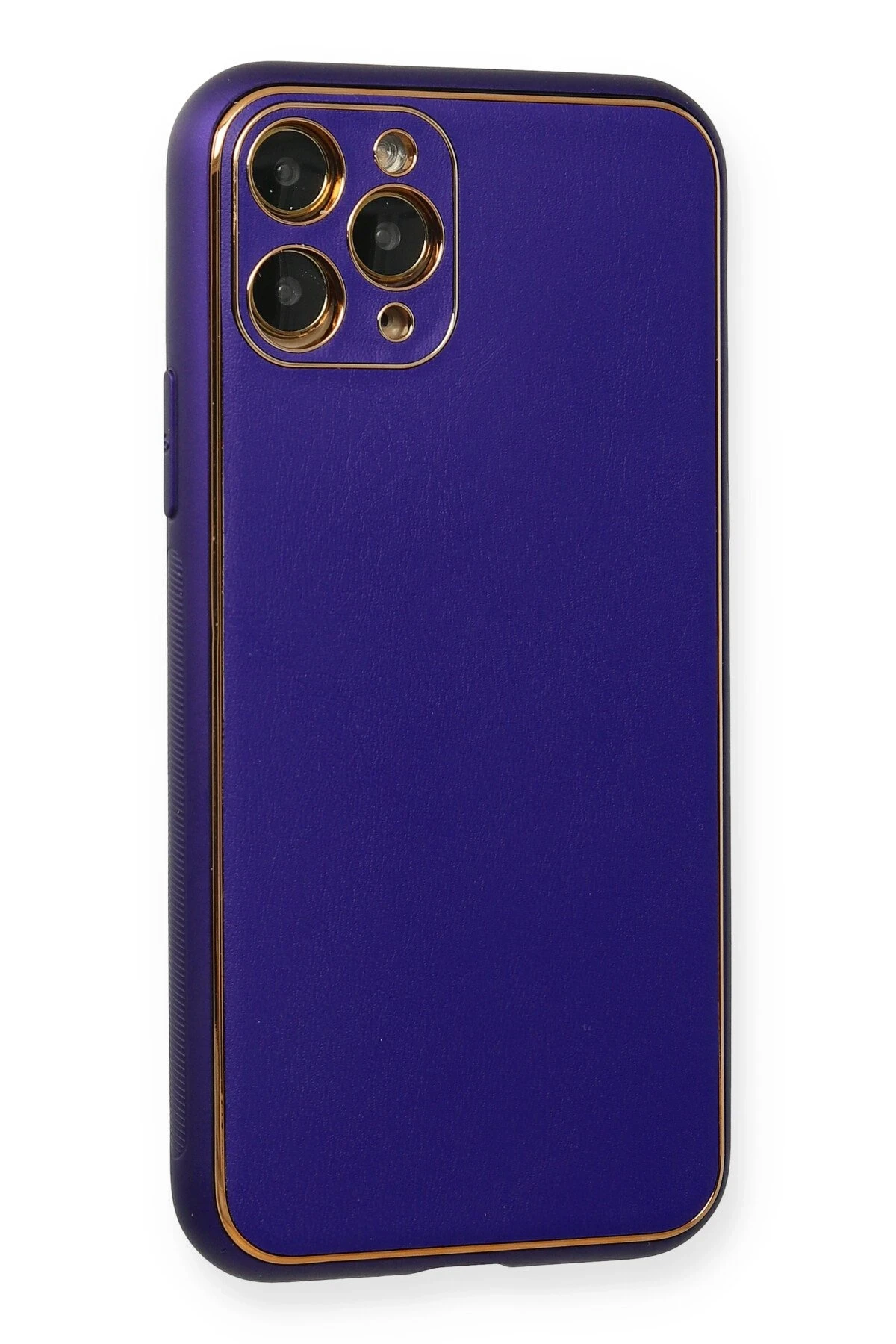 Newface iPhone 11 Pro Kılıf Coco Deri Silikon Kapak - Mor