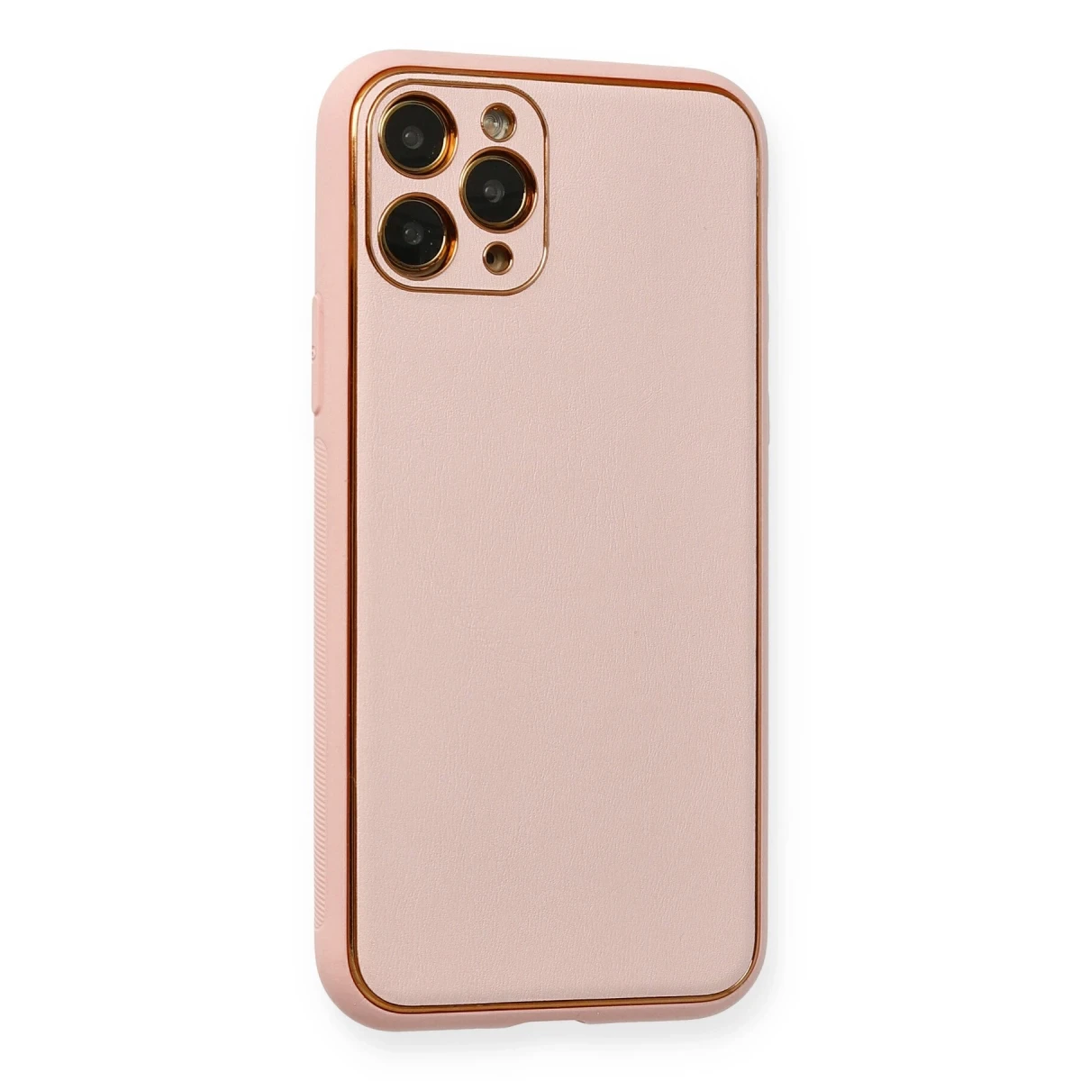 Newface Apple iPhone 11 Pro Kılıf Coco Deri Silikon Kapak - Pembe