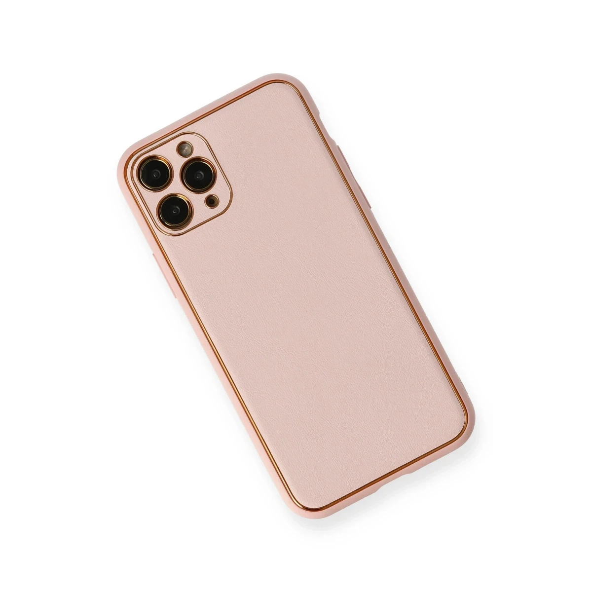 Newface Apple iPhone 11 Pro Kılıf Coco Deri Silikon Kapak - Pembe