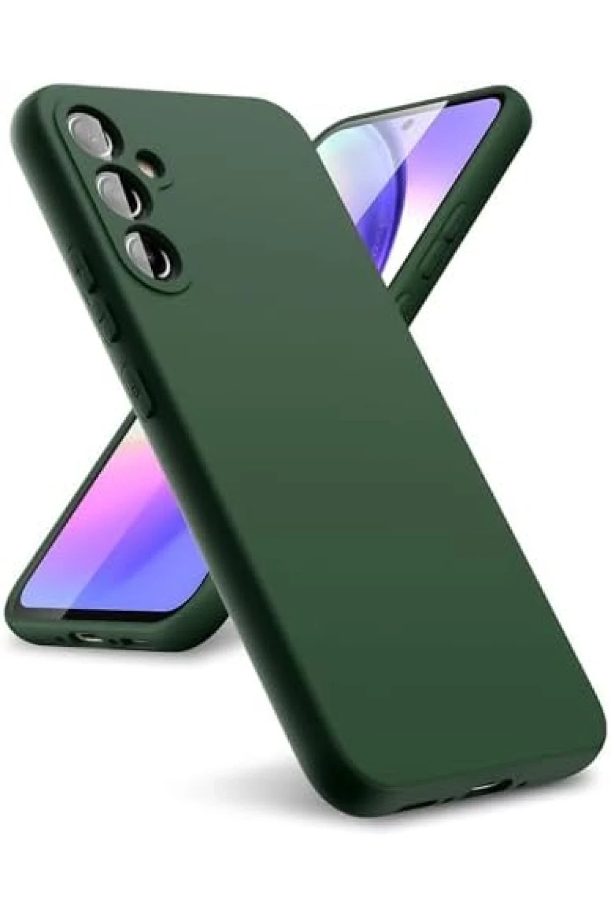Newface Samsung Galaxy A24 4G Kılıf First Silikon - Koyu Yeşil