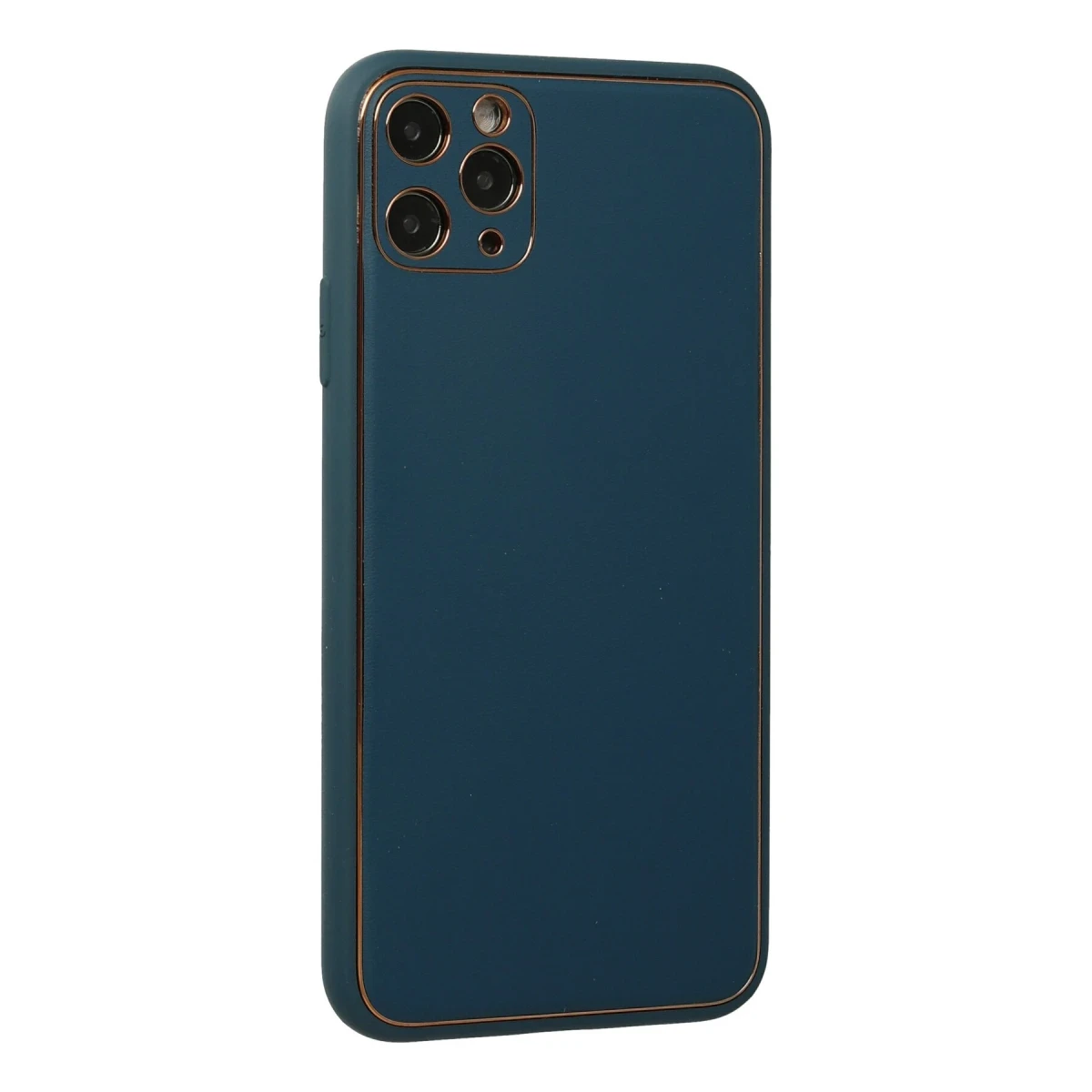 Newface Apple iPhone 11 Pro Kılıf Coco Deri Silikon Kapak - Mavi