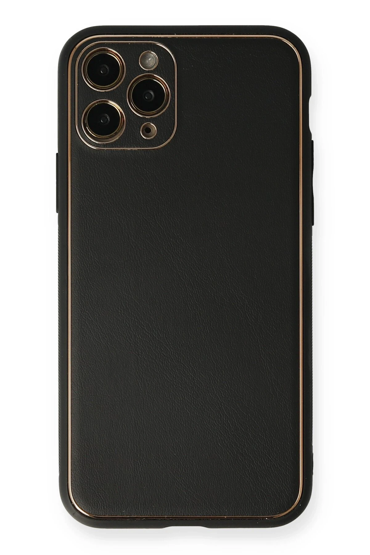 Newface iPhone 11 Pro Max Kılıf Coco Deri Silikon Kapak - Siyah