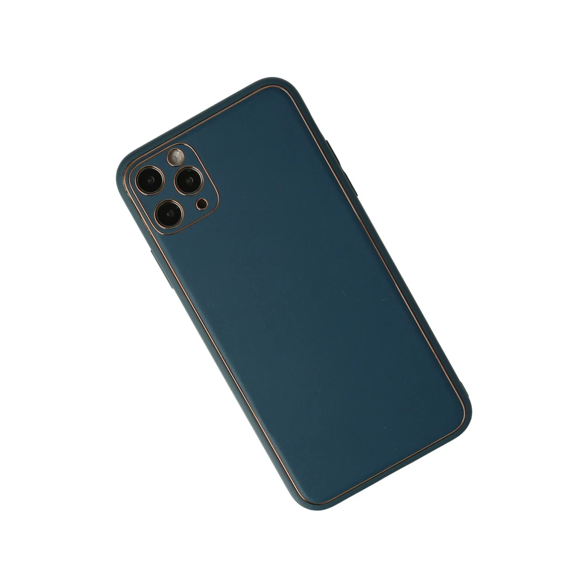 Newface Apple iPhone 11 Pro Max Kılıf Coco Deri Silikon Kapak - Mavi