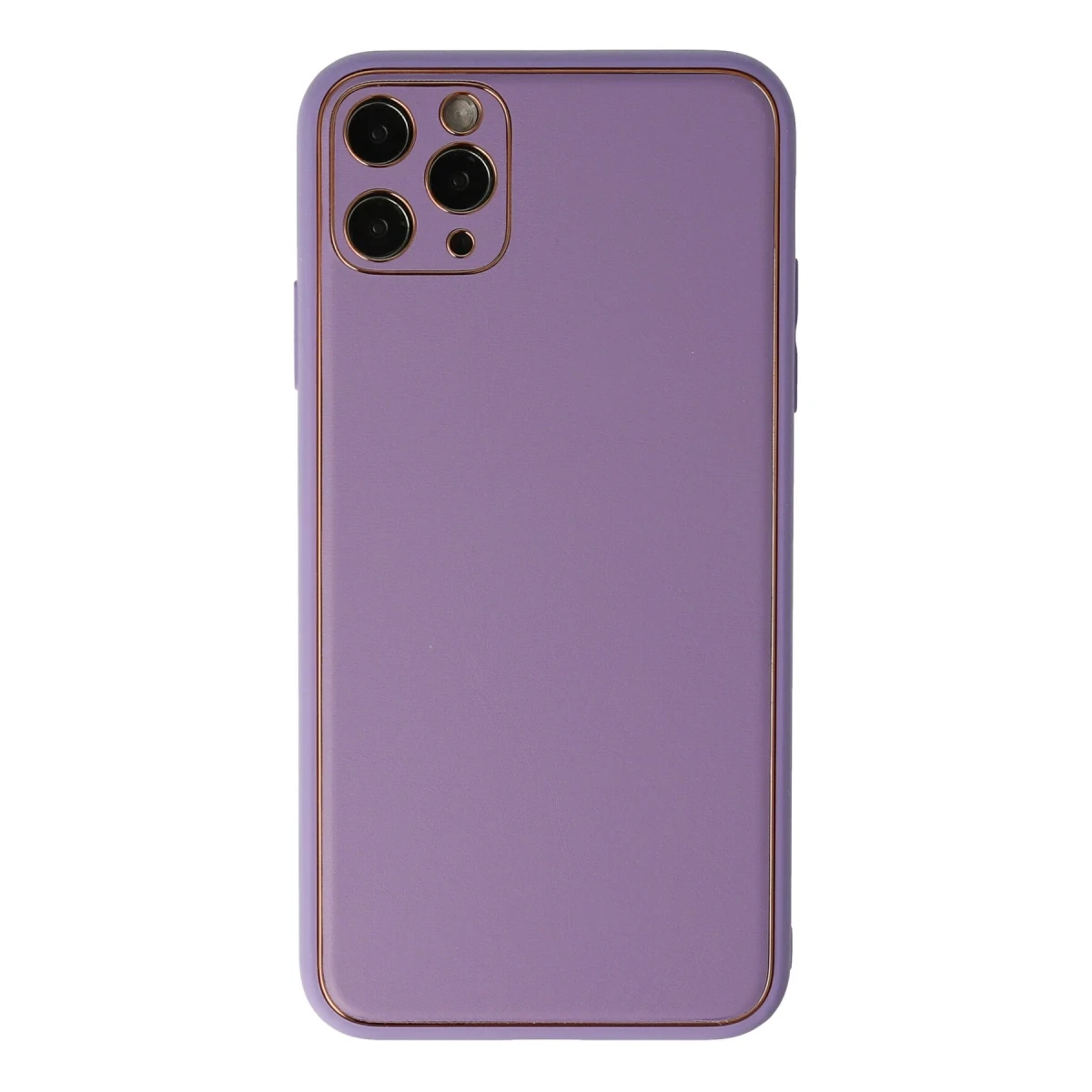 Newface Apple iPhone 11 Pro Max Kılıf Coco Deri Silikon Kapak - Lila