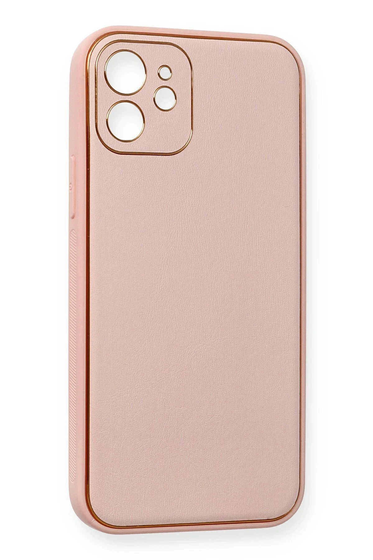 Newface iPhone 12 Kılıf Coco Deri Silikon Kapak - Pembe