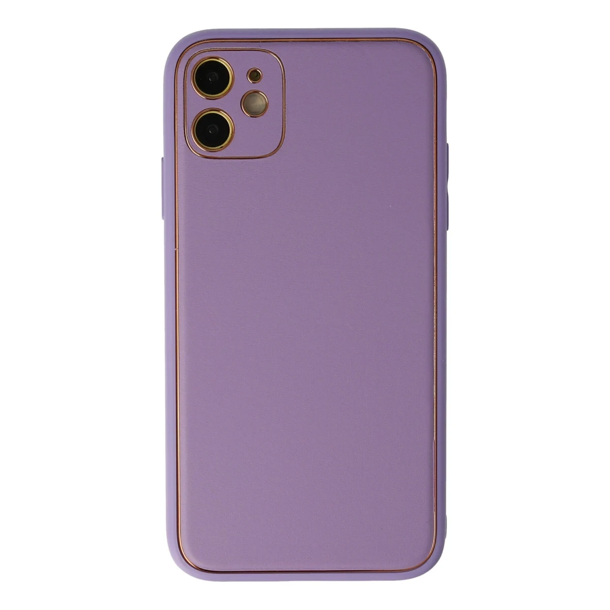 Newface Apple iPhone 12 Kılıf Coco Deri Silikon Kapak - Lila