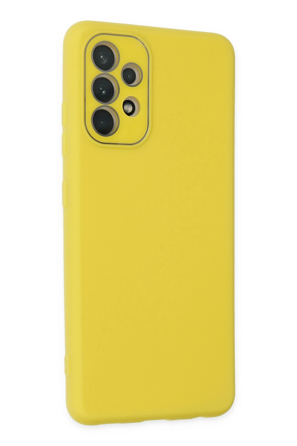 Newface Samsung Galaxy A33 5G Kılıf Lansman Glass Kapak - Sarı
