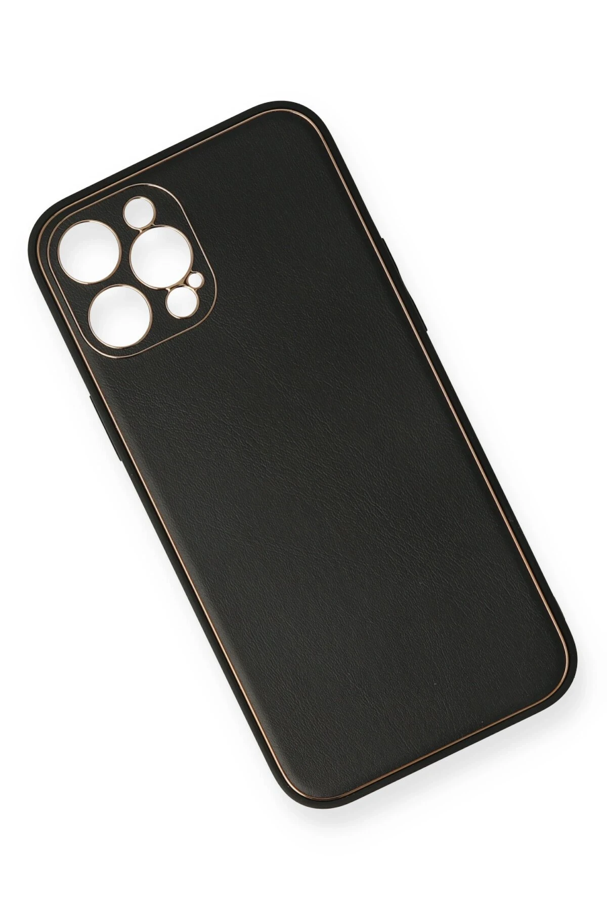 Newface iPhone 12 Pro Kılıf Coco Deri Silikon Kapak - Siyah