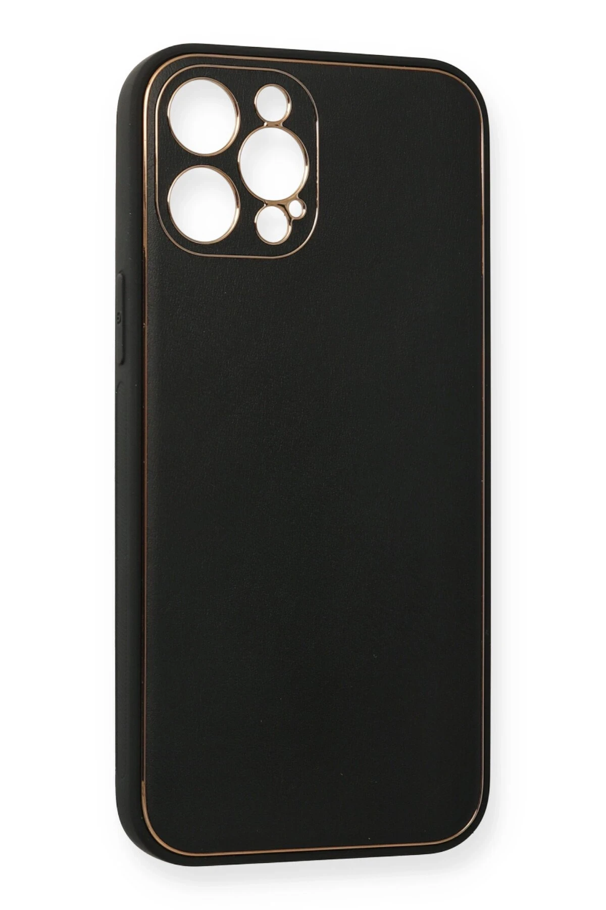 Newface iPhone 12 Pro Kılıf Coco Deri Silikon Kapak - Siyah