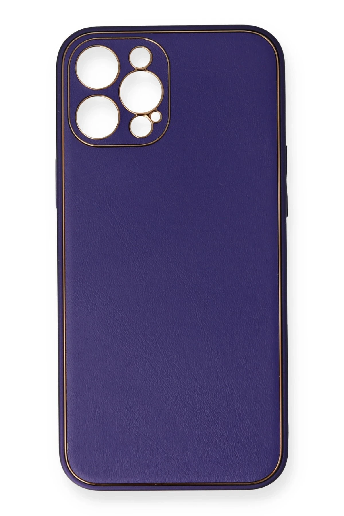Newface iPhone 12 Pro Kılıf Coco Deri Silikon Kapak - Mor