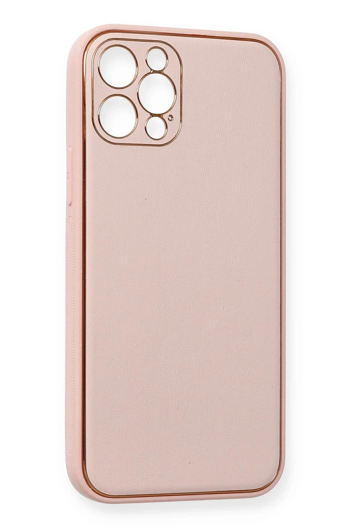 Newface iPhone 12 Pro Kılıf Coco Deri Silikon Kapak - Pembe