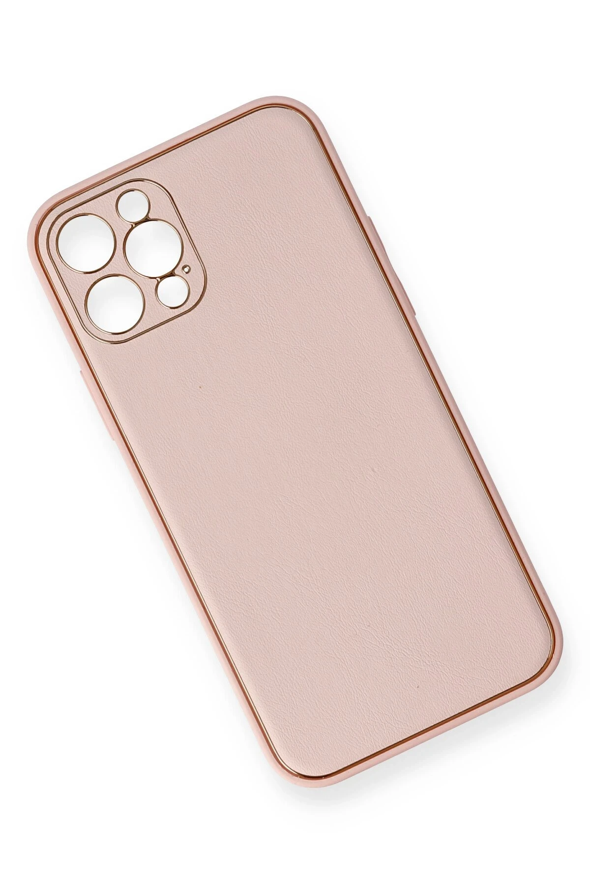Newface iPhone 12 Pro Kılıf Coco Deri Silikon Kapak - Pembe