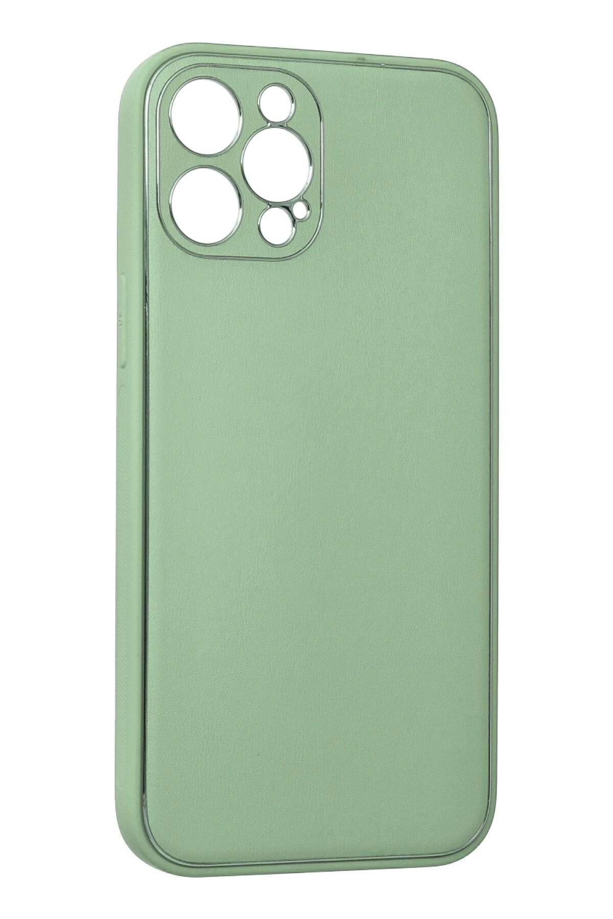 Newface iPhone 12 Pro Kılıf Coco Deri Silikon Kapak - Açık Yeşil