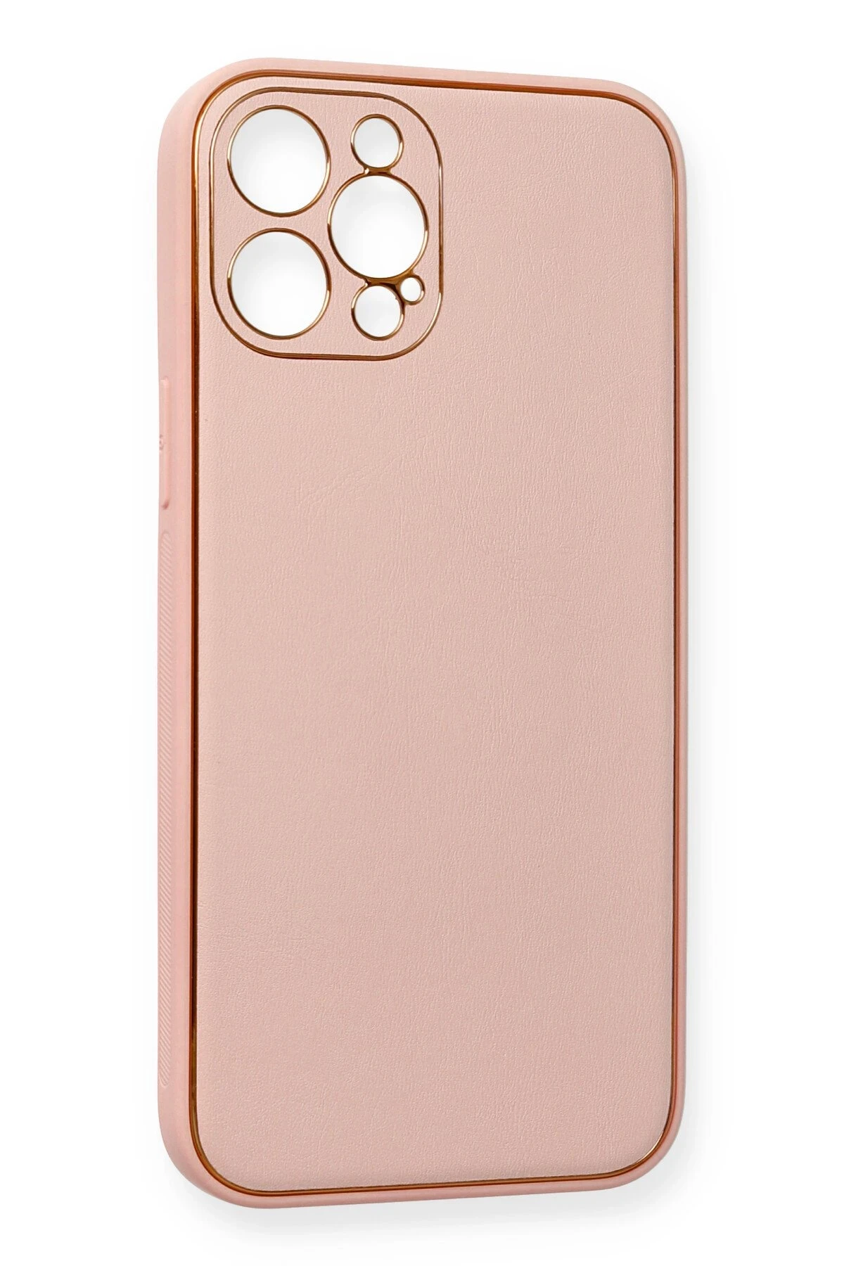 Newface iPhone 12 Pro Max Kılıf Coco Deri Silikon Kapak - Pembe