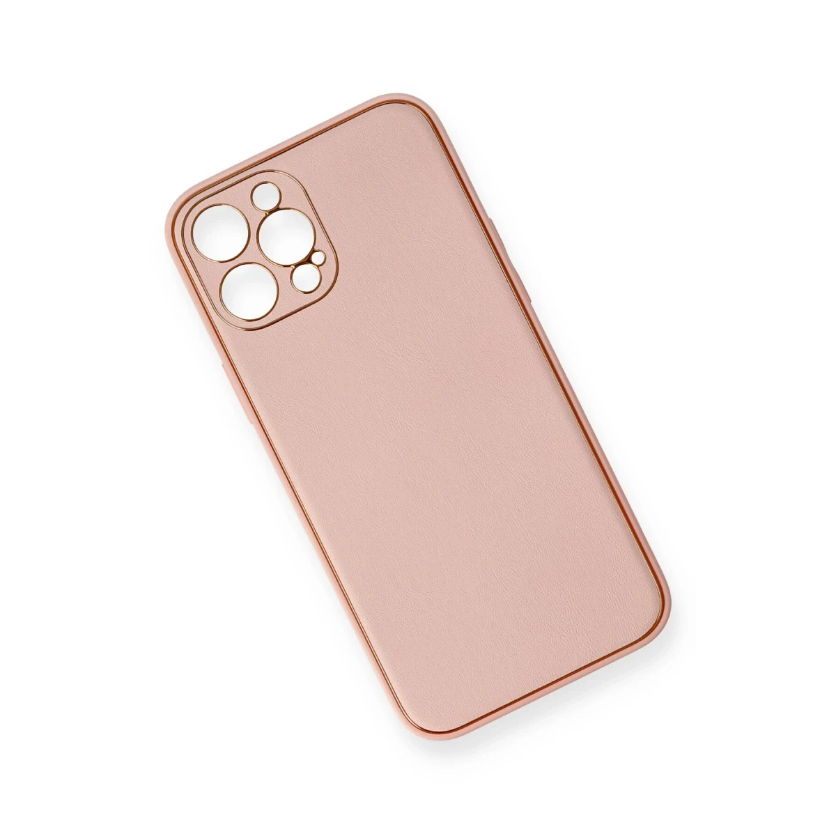 Newface Apple iPhone 12 Pro Max Kılıf Coco Deri Silikon Kapak - Pembe