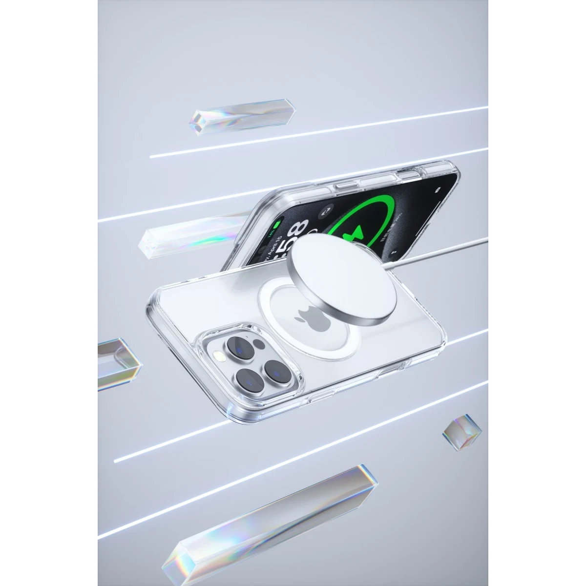Joko Apple iPhone 16 Pro Gleam PC Sert Magsafe Kılıf - Şeffaf