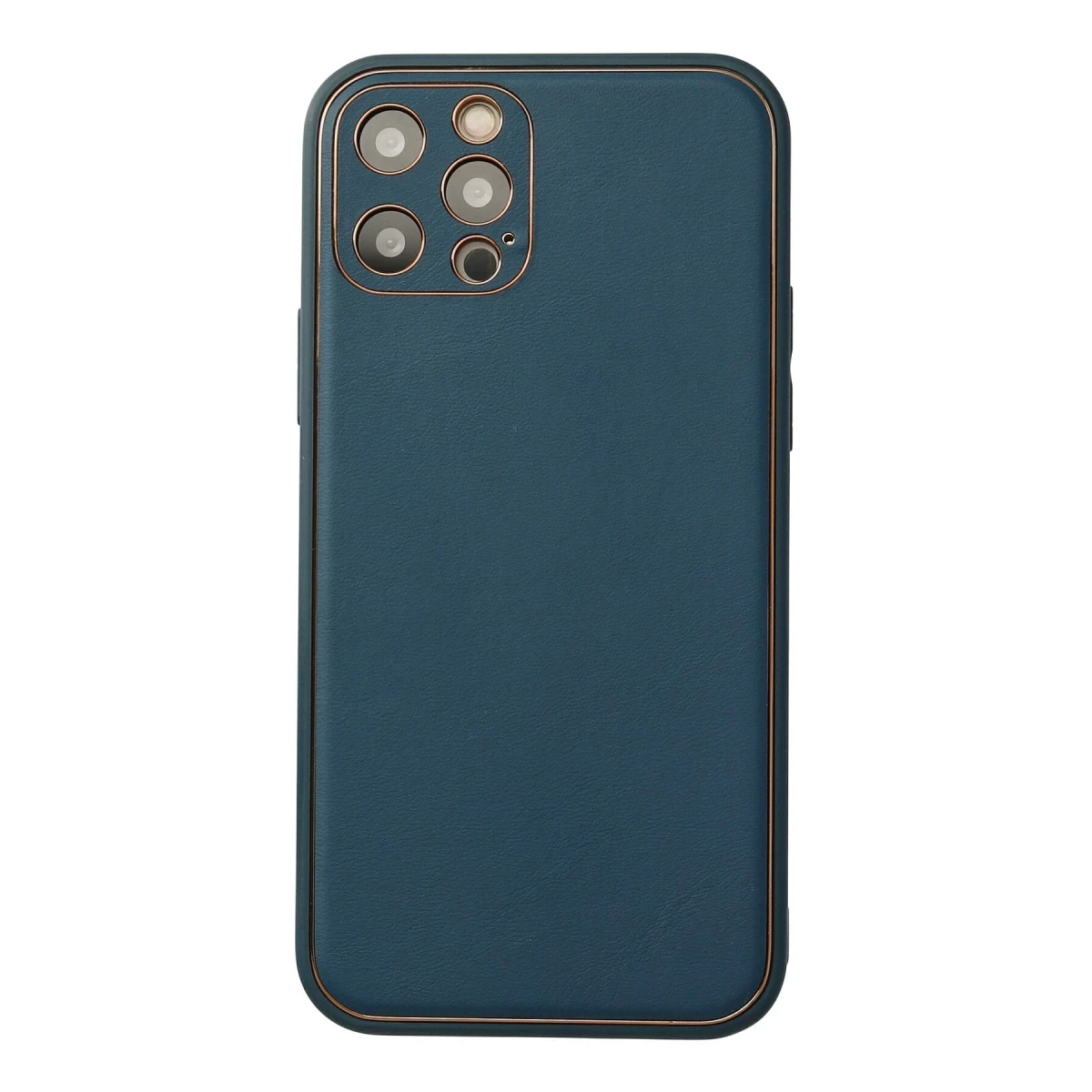 Newface Apple iPhone 12 Pro Max Kılıf Coco Deri Silikon Kapak - Mavi