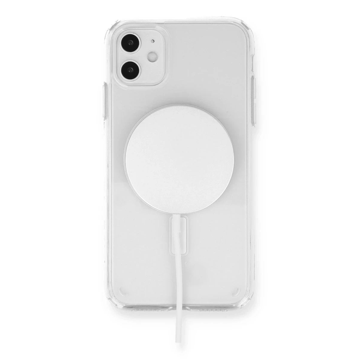 Newface Apple iPhone 11 Kılıf Magneticsafe Şeffaf Silikon - Şeffaf