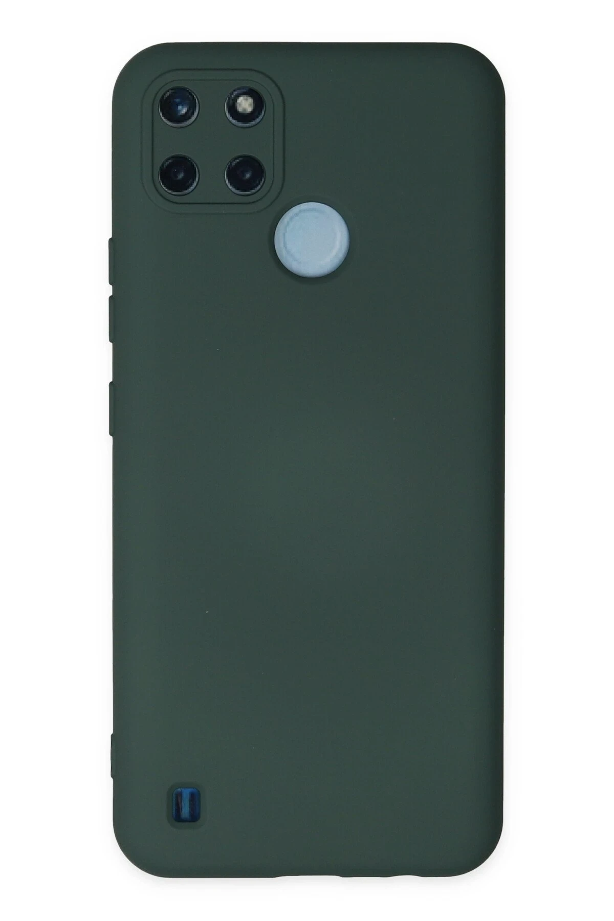 Newface Realme C25Y Kılıf Nano içi Kadife Silikon - Koyu Yeşil