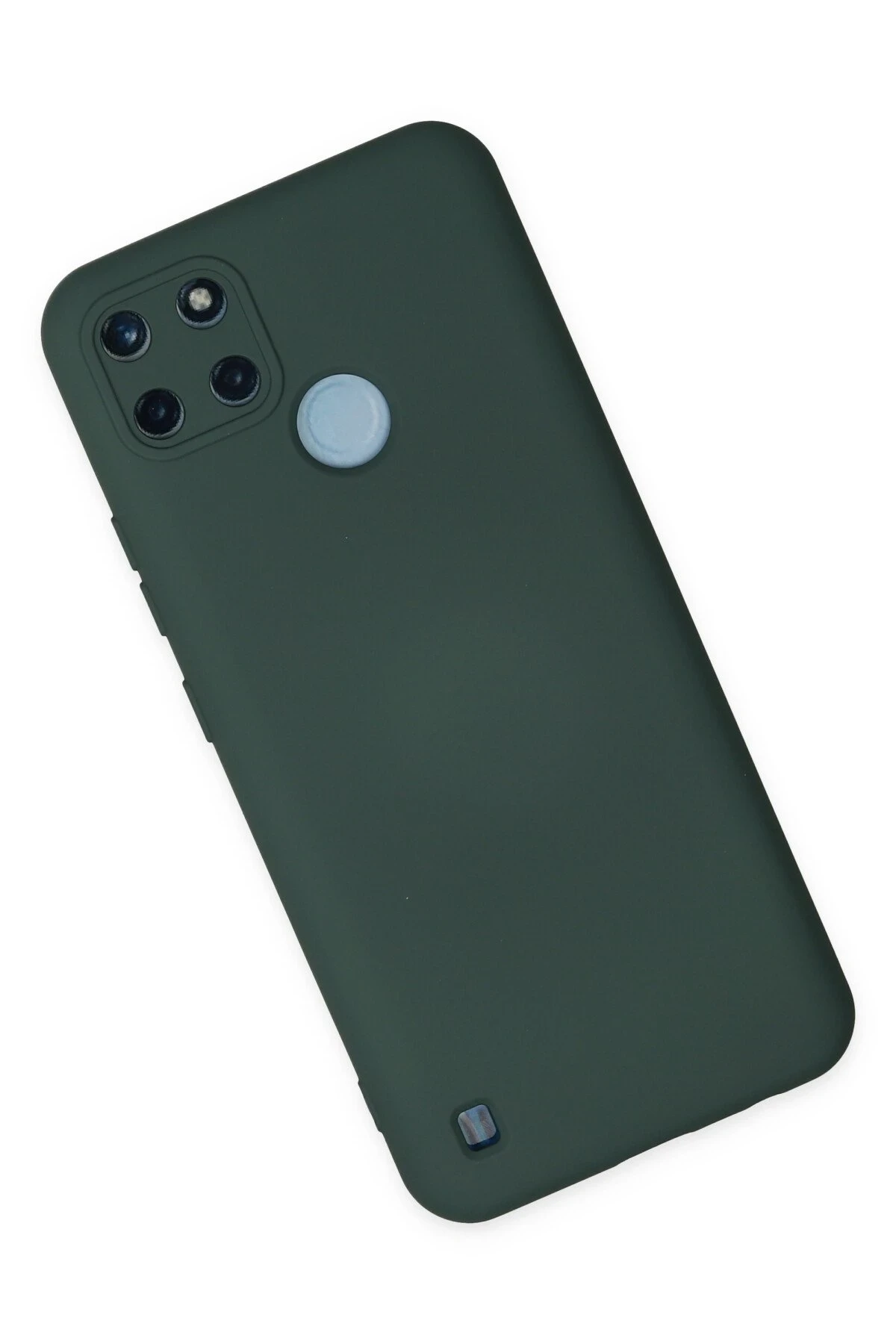 Newface Realme C25Y Kılıf Nano içi Kadife Silikon - Koyu Yeşil
