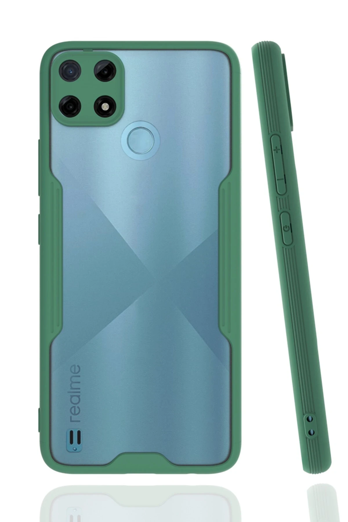 Newface Realme C25Y Kılıf Platin Silikon - Yeşil
