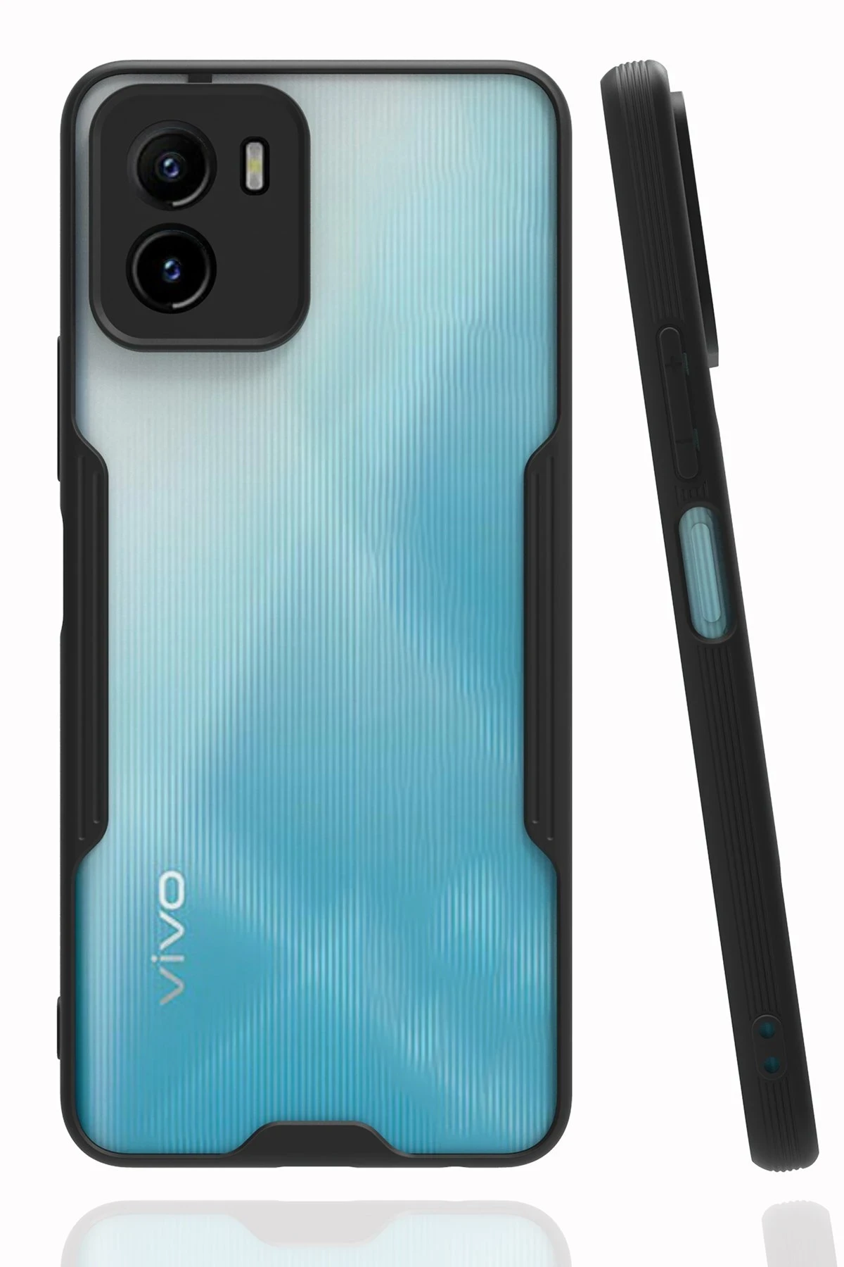 Newface Vivo Y15S Kılıf Platin Silikon - Siyah
