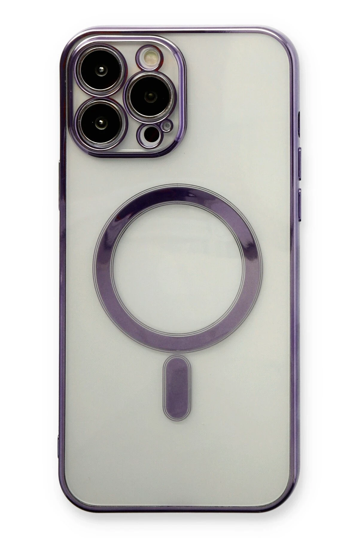 Newface iPhone 13 Pro Max Kılıf Magneticsafe Lazer Silikon - Mor