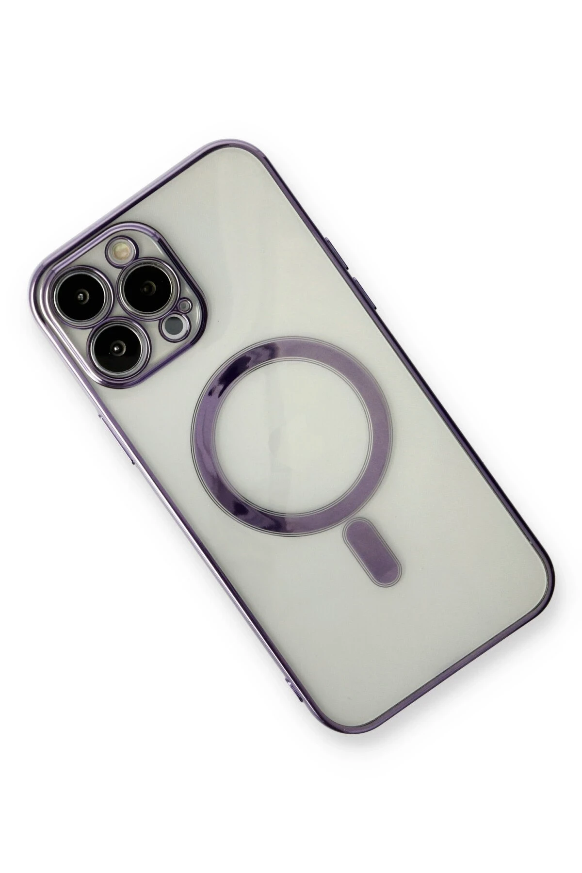 Newface iPhone 13 Pro Max Kılıf Magneticsafe Lazer Silikon - Mor