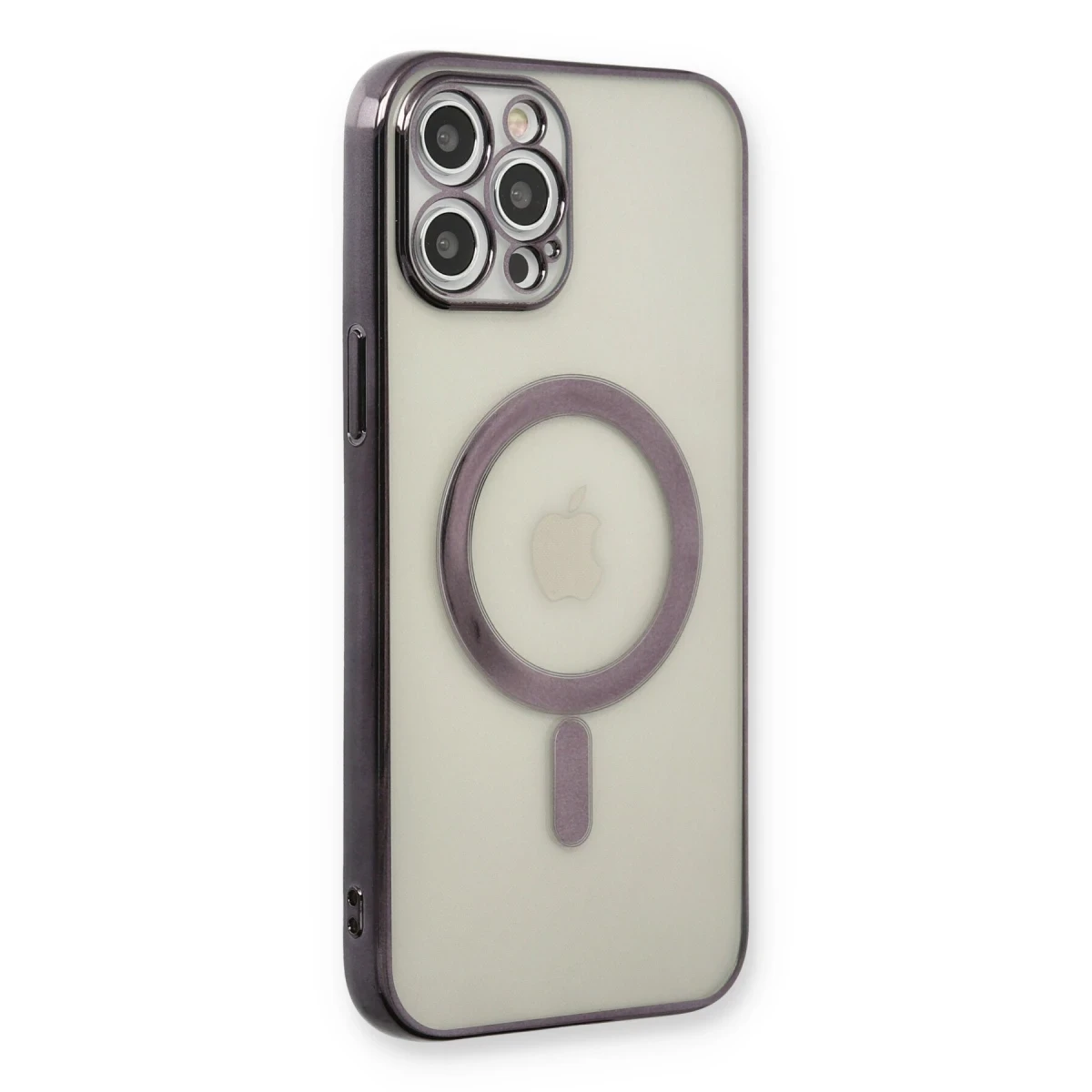 Newface Apple iPhone 12 Pro Kılıf Magneticsafe Lazer Silikon - Siyah