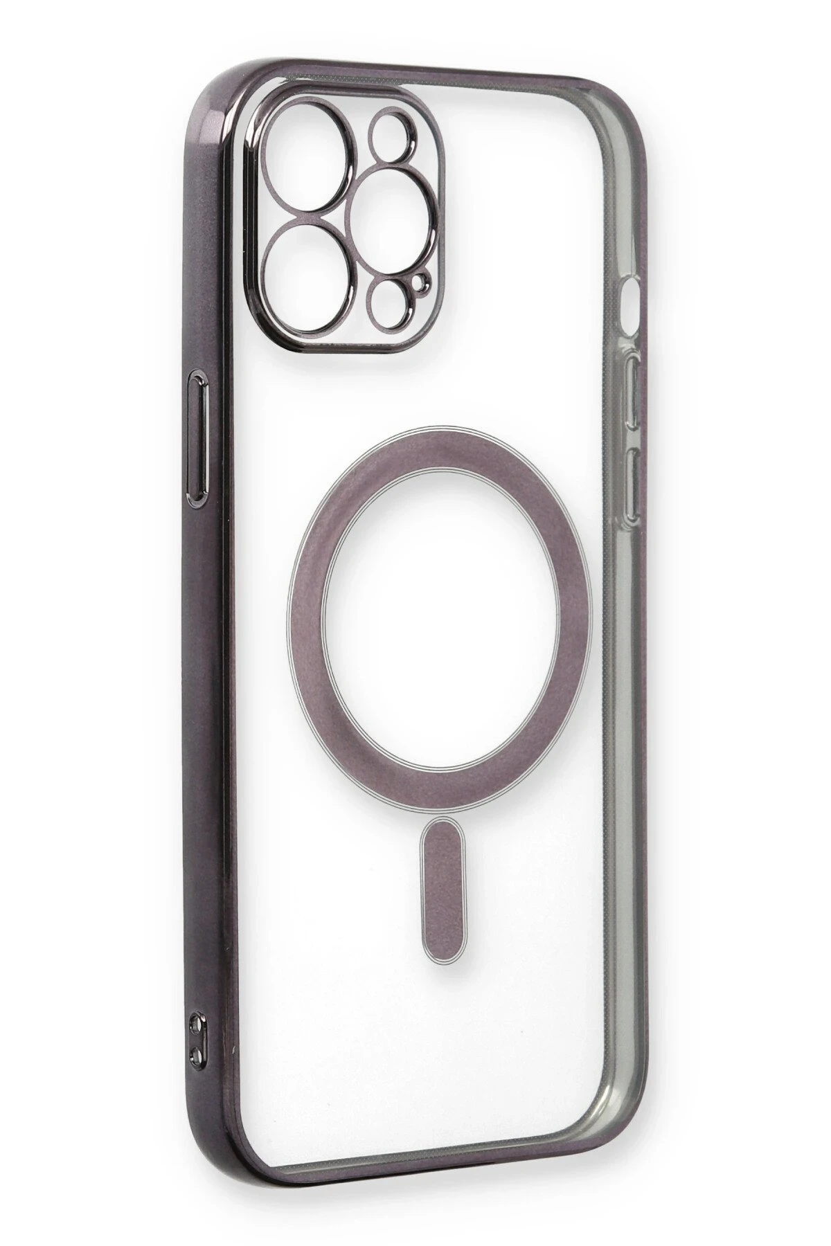 Newface iPhone 12 Pro Kılıf Magneticsafe Lazer Silikon - Siyah