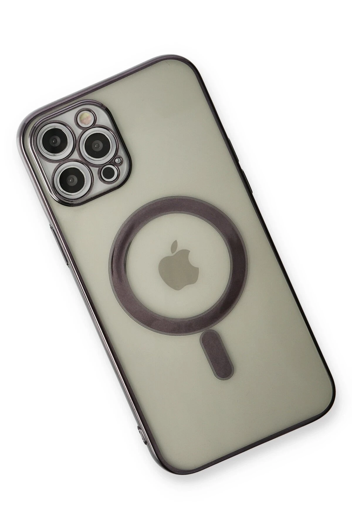 Newface iPhone 12 Pro Kılıf Magneticsafe Lazer Silikon - Siyah