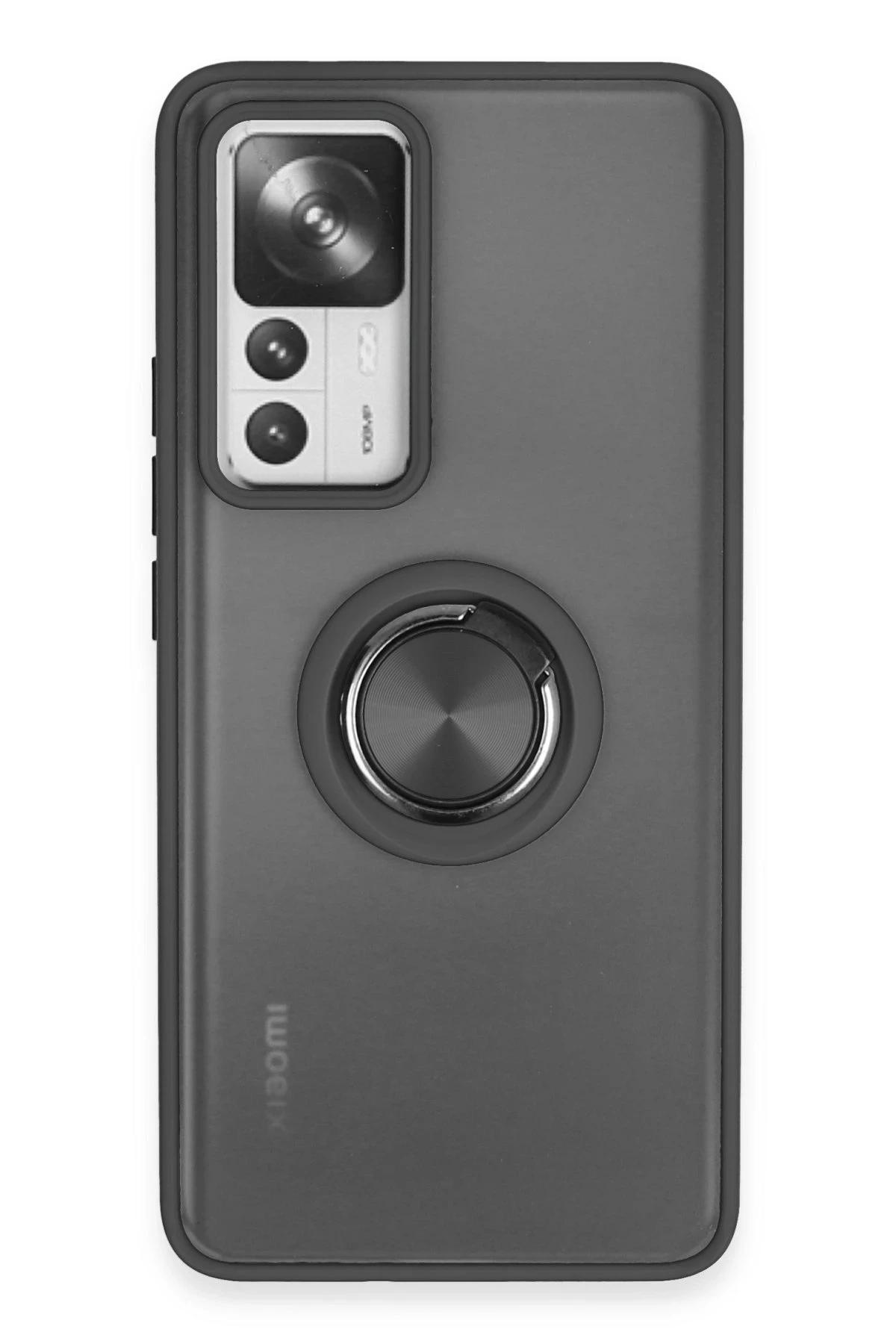 Newface Xiaomi Mi 12T Pro Kılıf Montreal Yüzüklü Silikon Kapak - Siyah