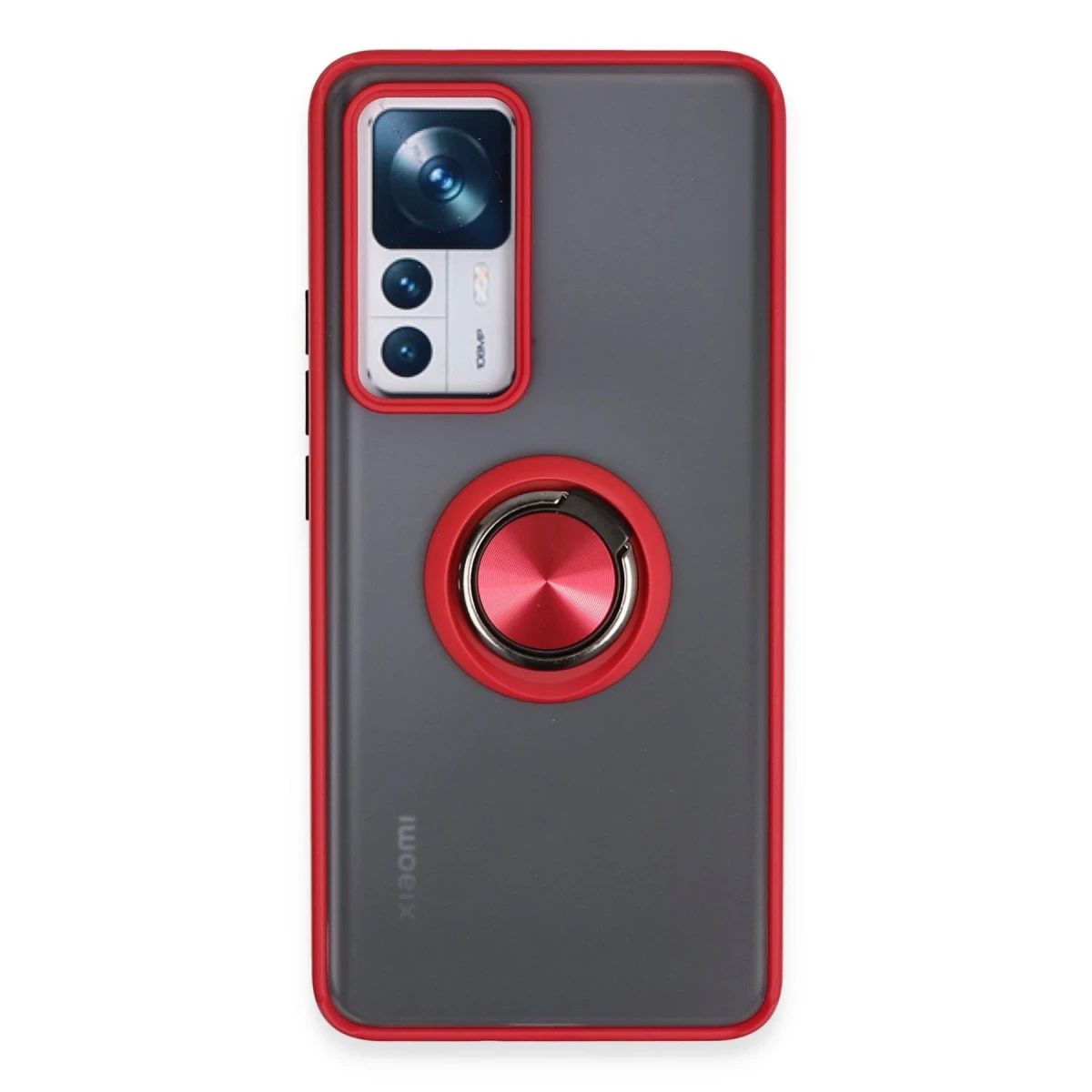 Newface Xiaomi Mi 12T Pro Kılıf Montreal Yüzüklü Silikon Kapak - Kırmızı
