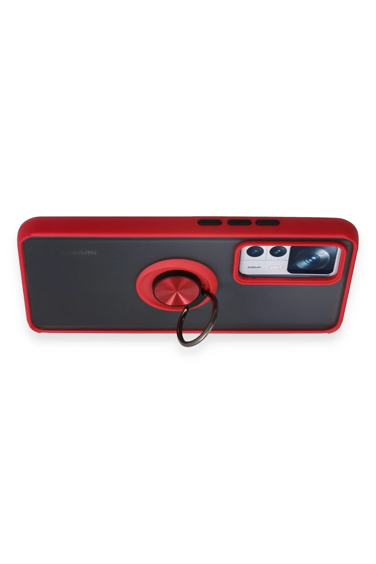Newface Xiaomi Mi 12T Pro Kılıf Montreal Yüzüklü Silikon Kapak - Kırmızı