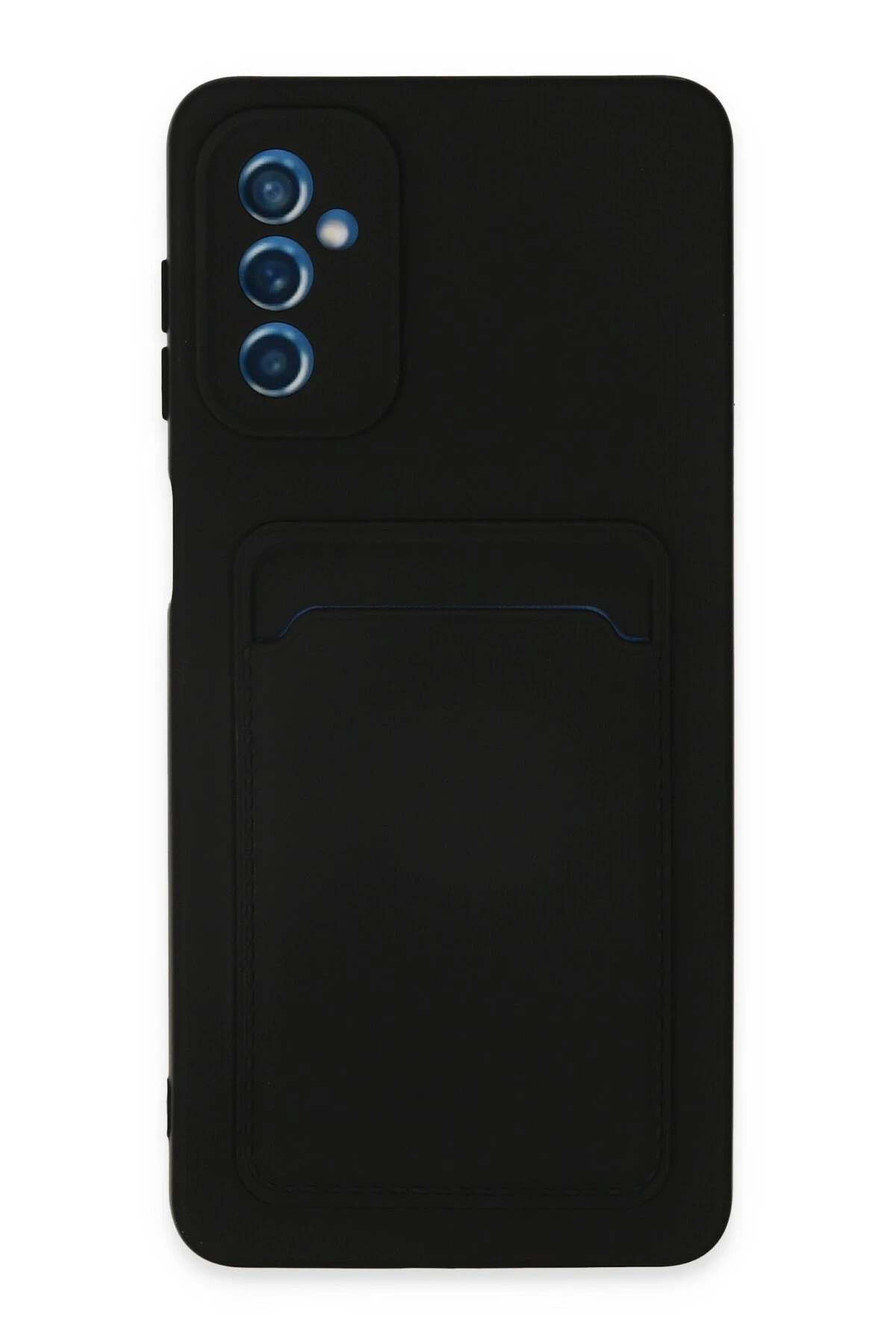 Newface Samsung Galaxy M52 5G Kılıf Kelvin Kartvizitli Silikon - Siyah