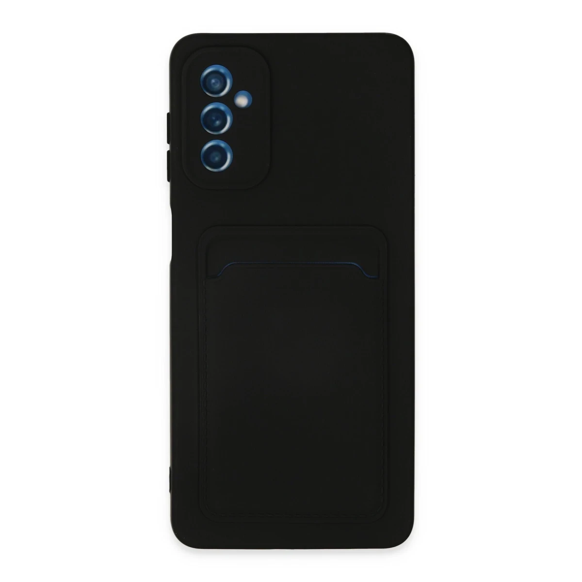 Newface Samsung Galaxy M52 5G Kılıf Kelvin Kartvizitli Silikon - Siyah