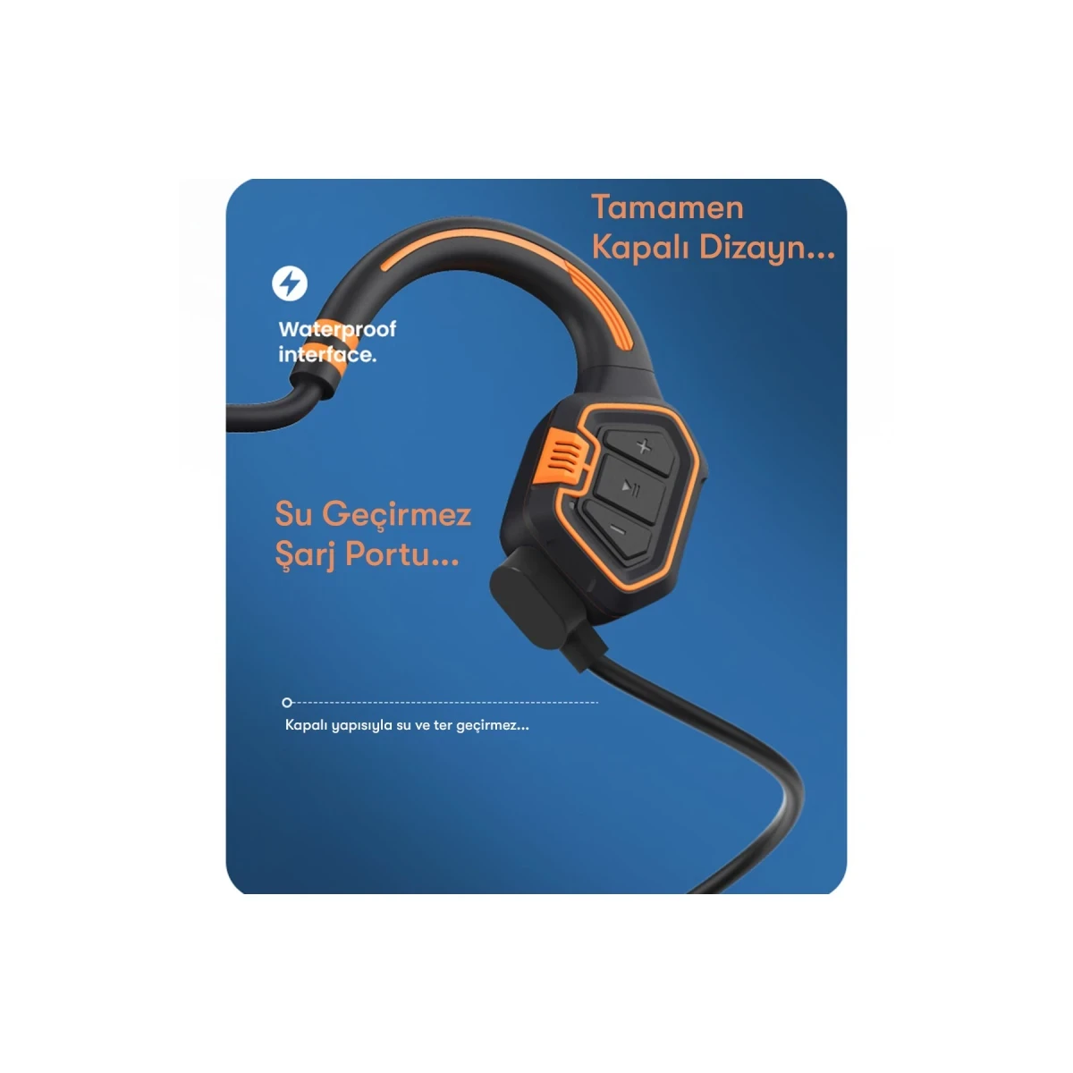 Newface AS9 Suya Dayanıklı Bluetooth Kulaklık - Siyah