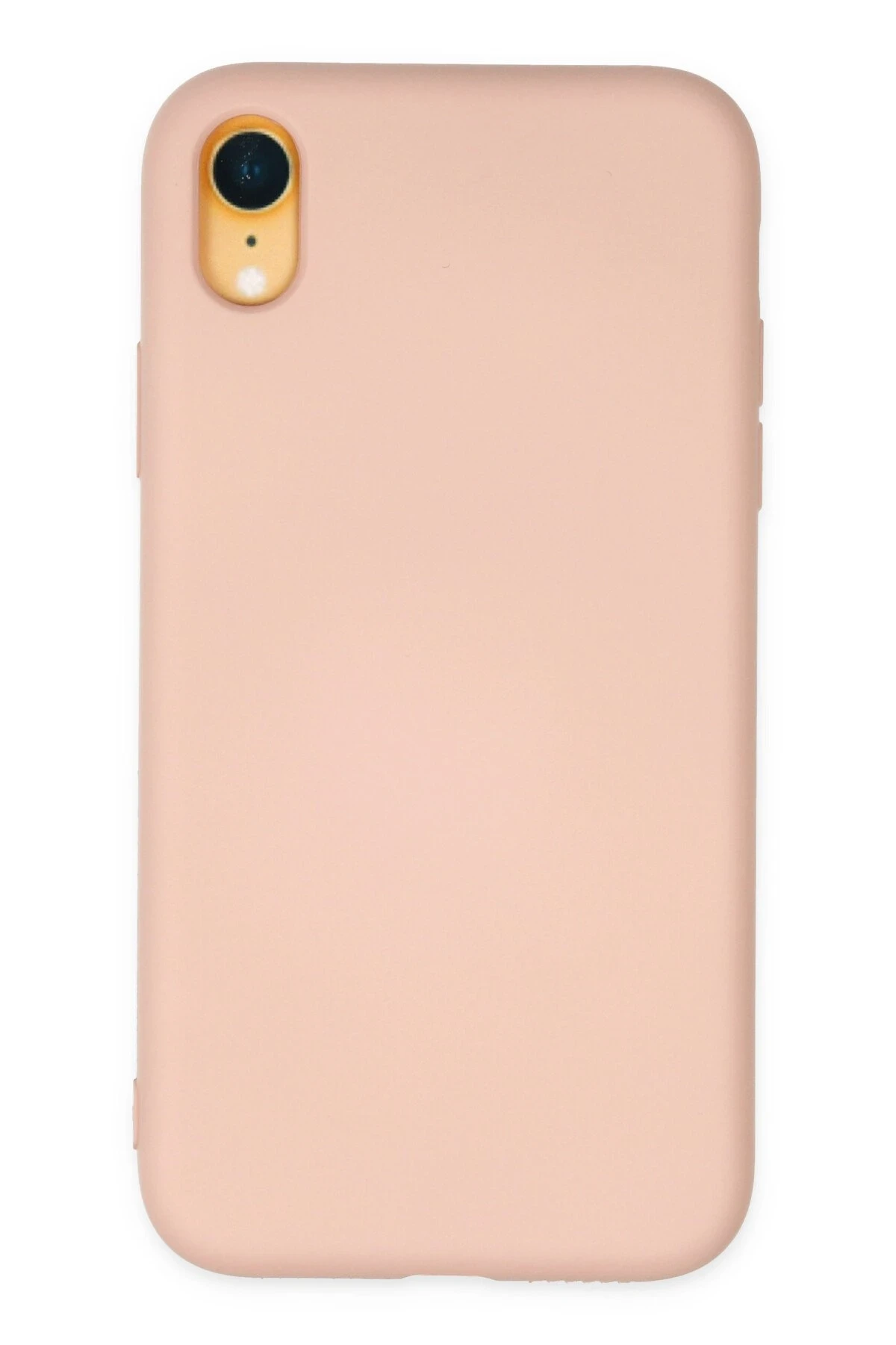 Newface iPhone XR Kılıf Nano içi Kadife Silikon - Pudra