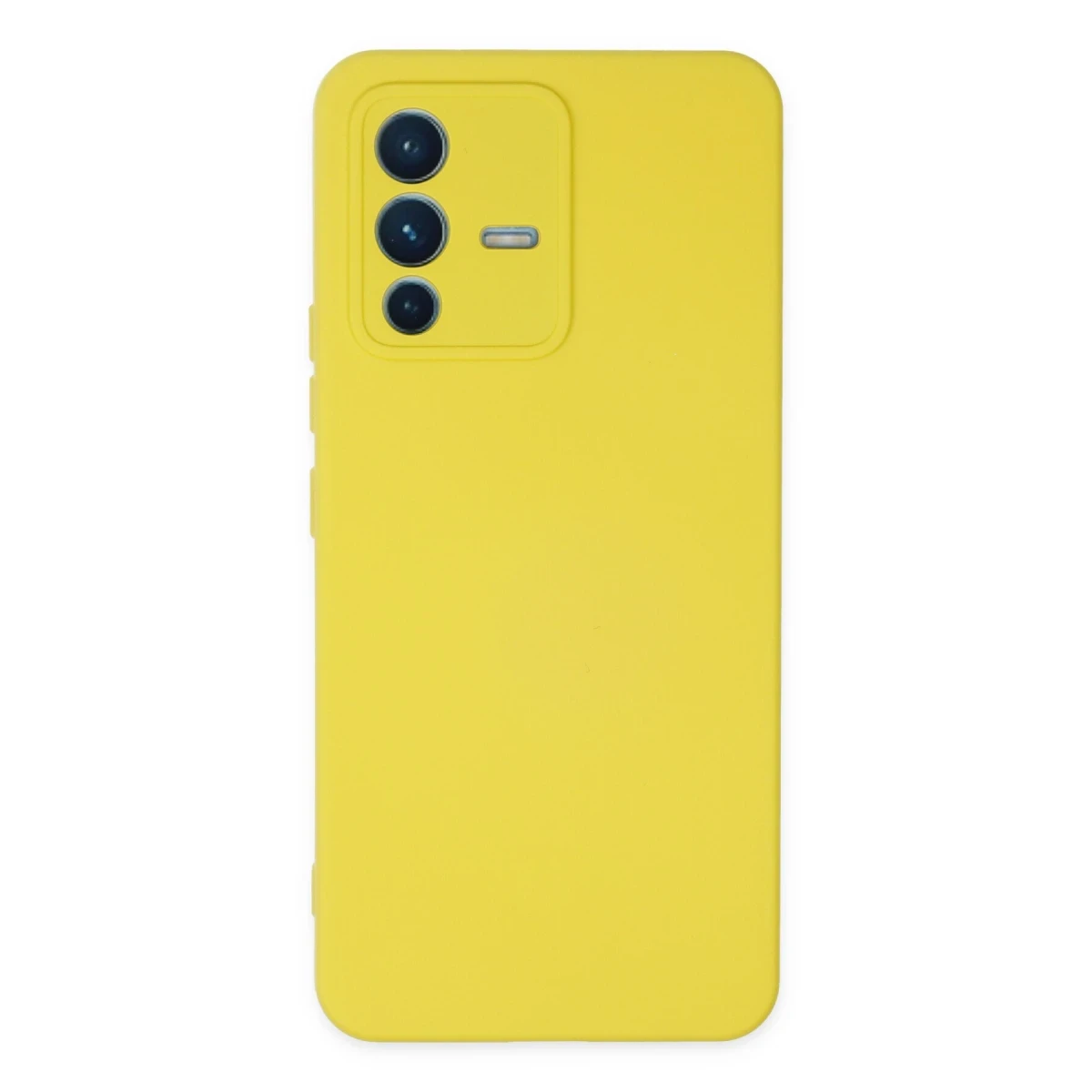 Newface Vivo V23 5G Kılıf Nano içi Kadife Silikon - Sarı