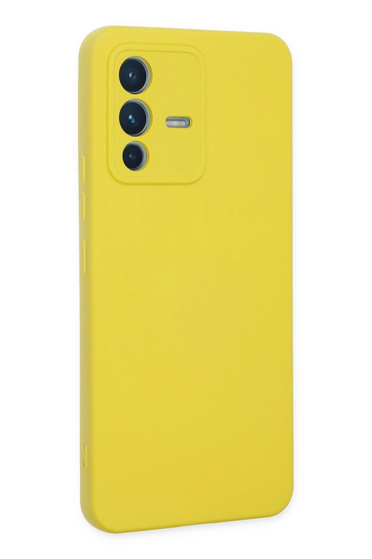 Newface Vivo V23 5G Kılıf Nano içi Kadife Silikon - Sarı
