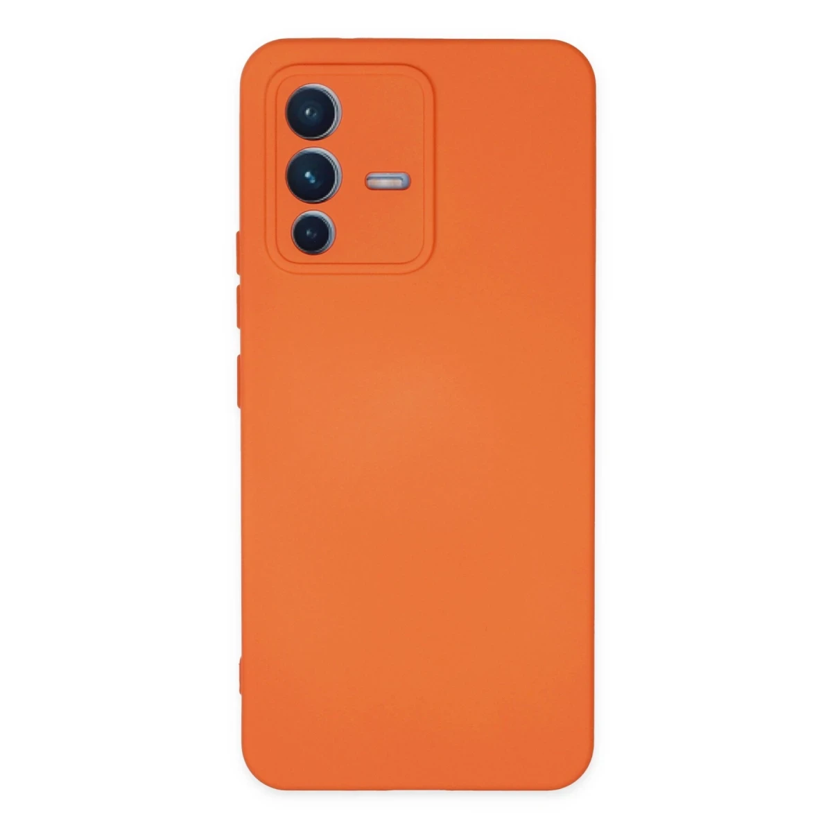 Newface Vivo V23 5G Kılıf Nano içi Kadife Silikon - Turuncu