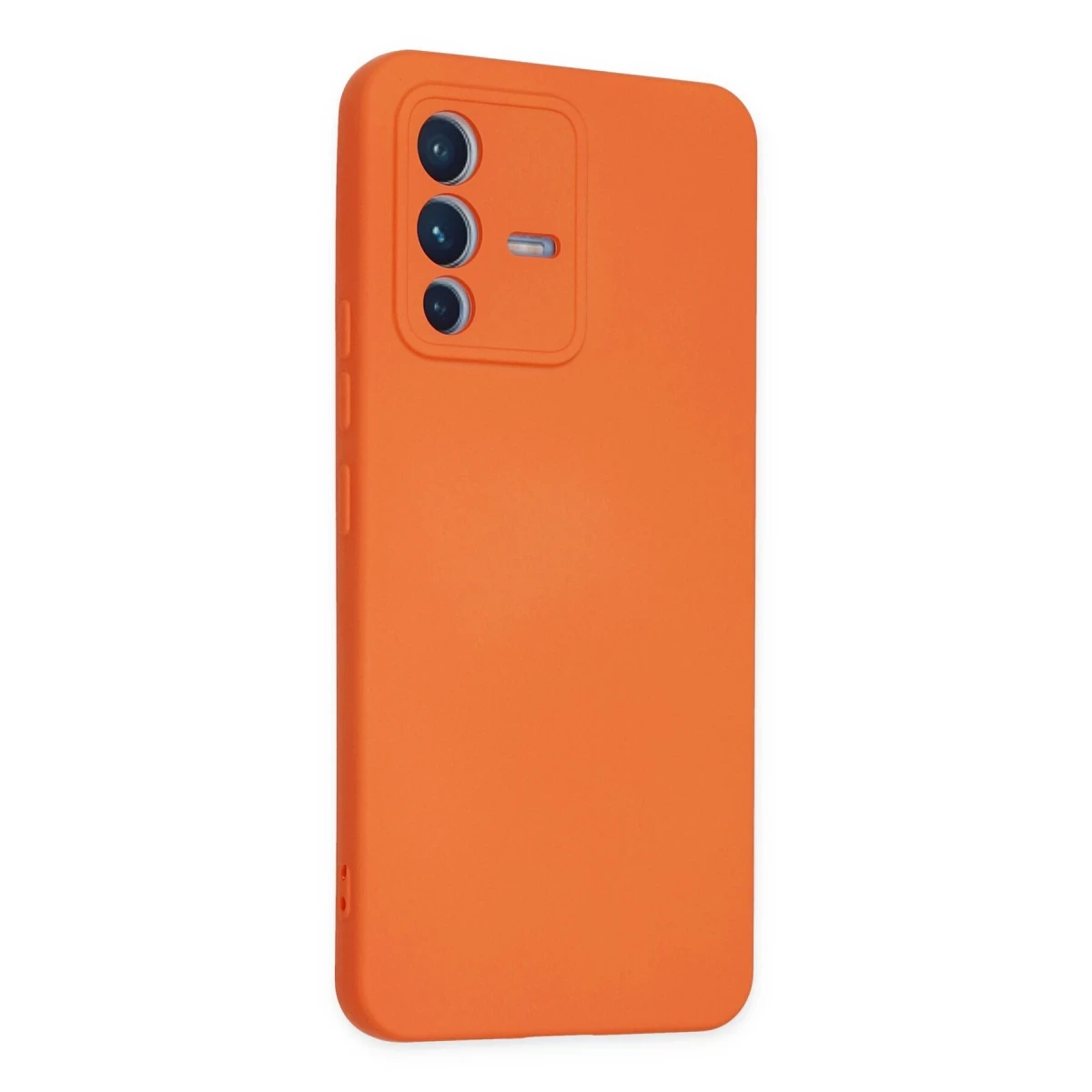 Vivo V23 5G Kılıf Nano içi Kadife Silikon - Turuncu