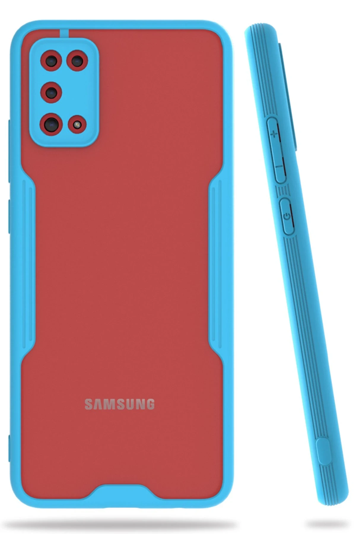 Newface Samsung Galaxy A02S Kılıf Platin Silikon - Mavi