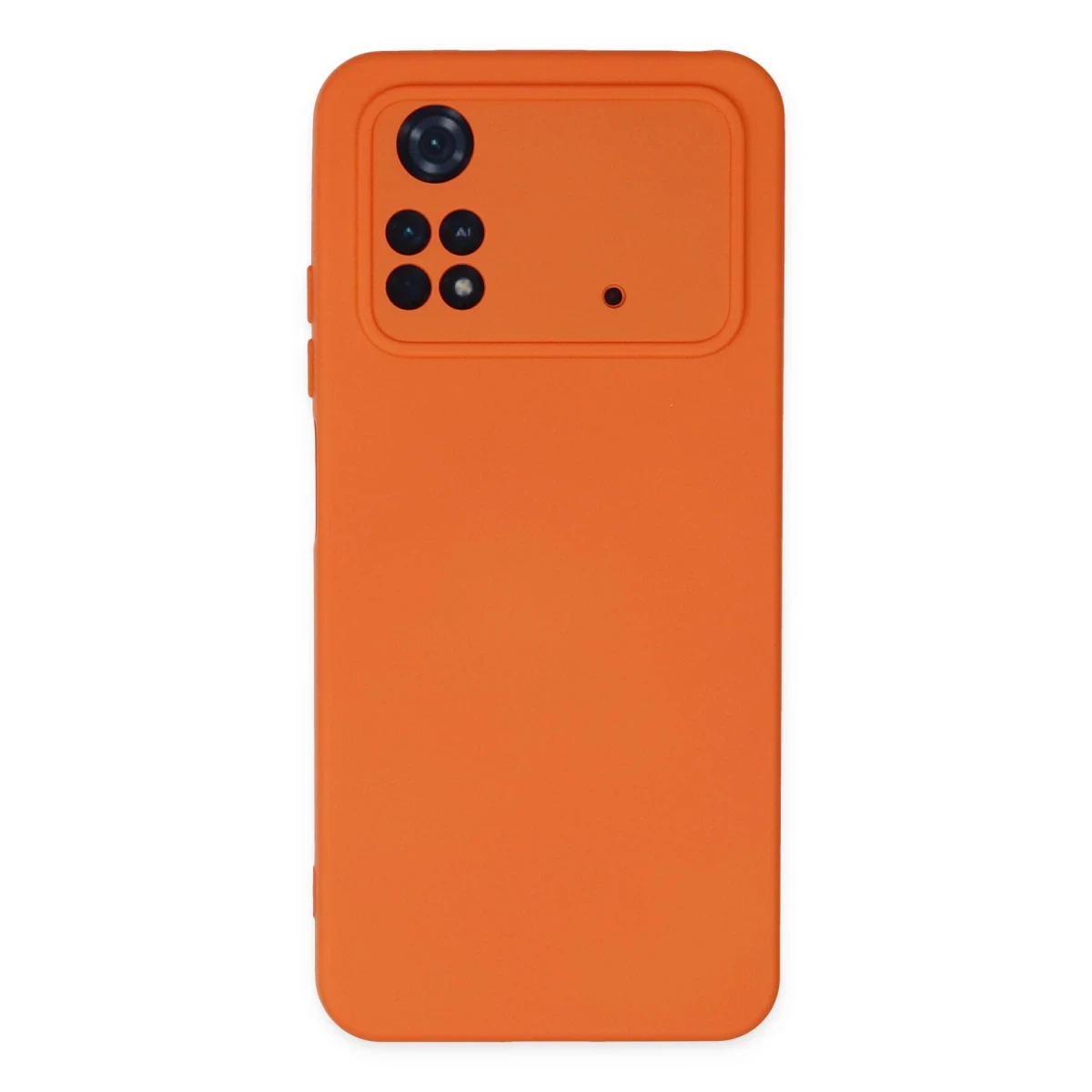 Newface Xiaomi Poco M4 Pro 4G Kılıf Nano içi Kadife Silikon - Turuncu