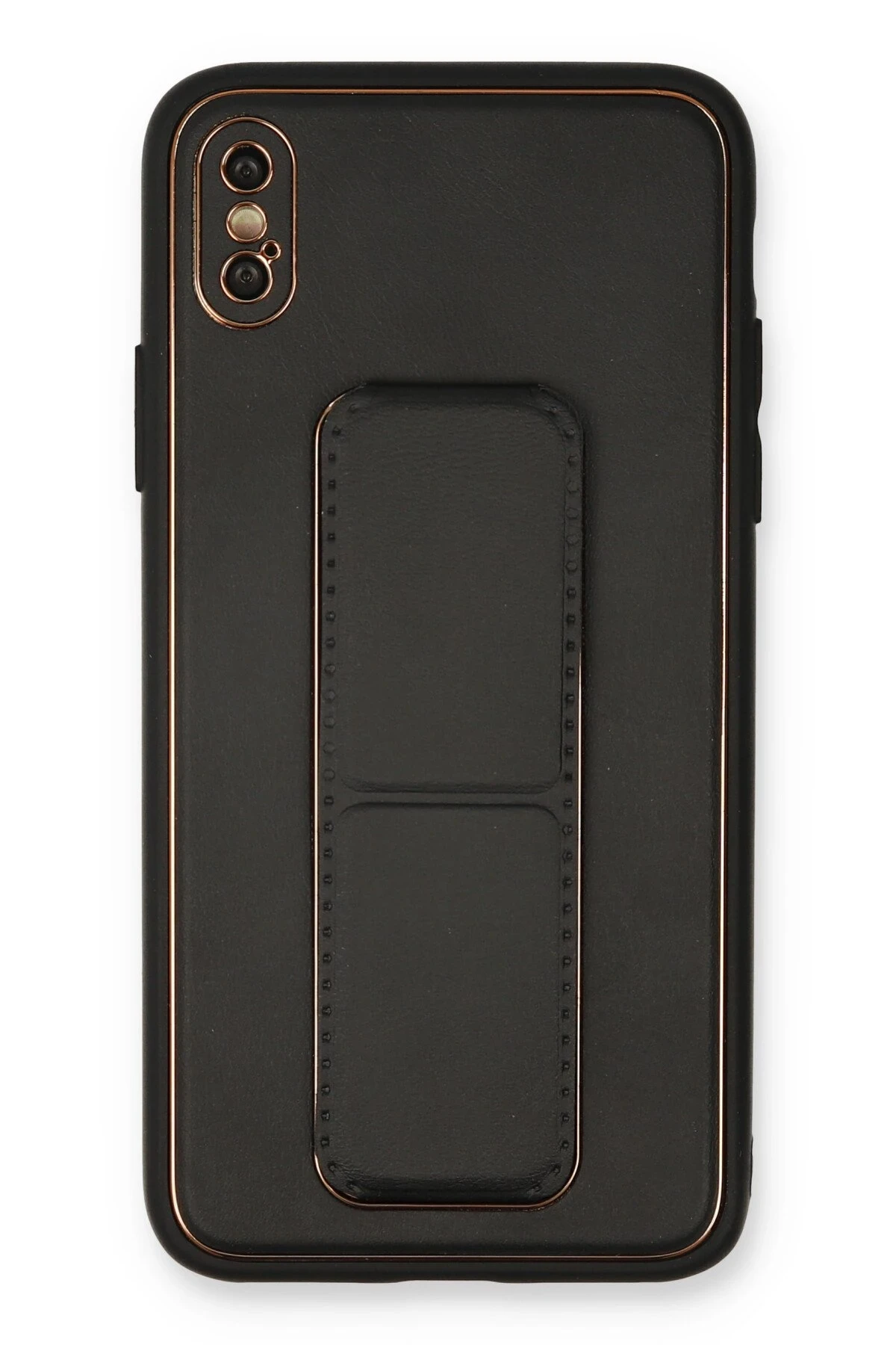 Newface iPhone XS Max Kılıf Coco Deri Standlı Kapak - Siyah