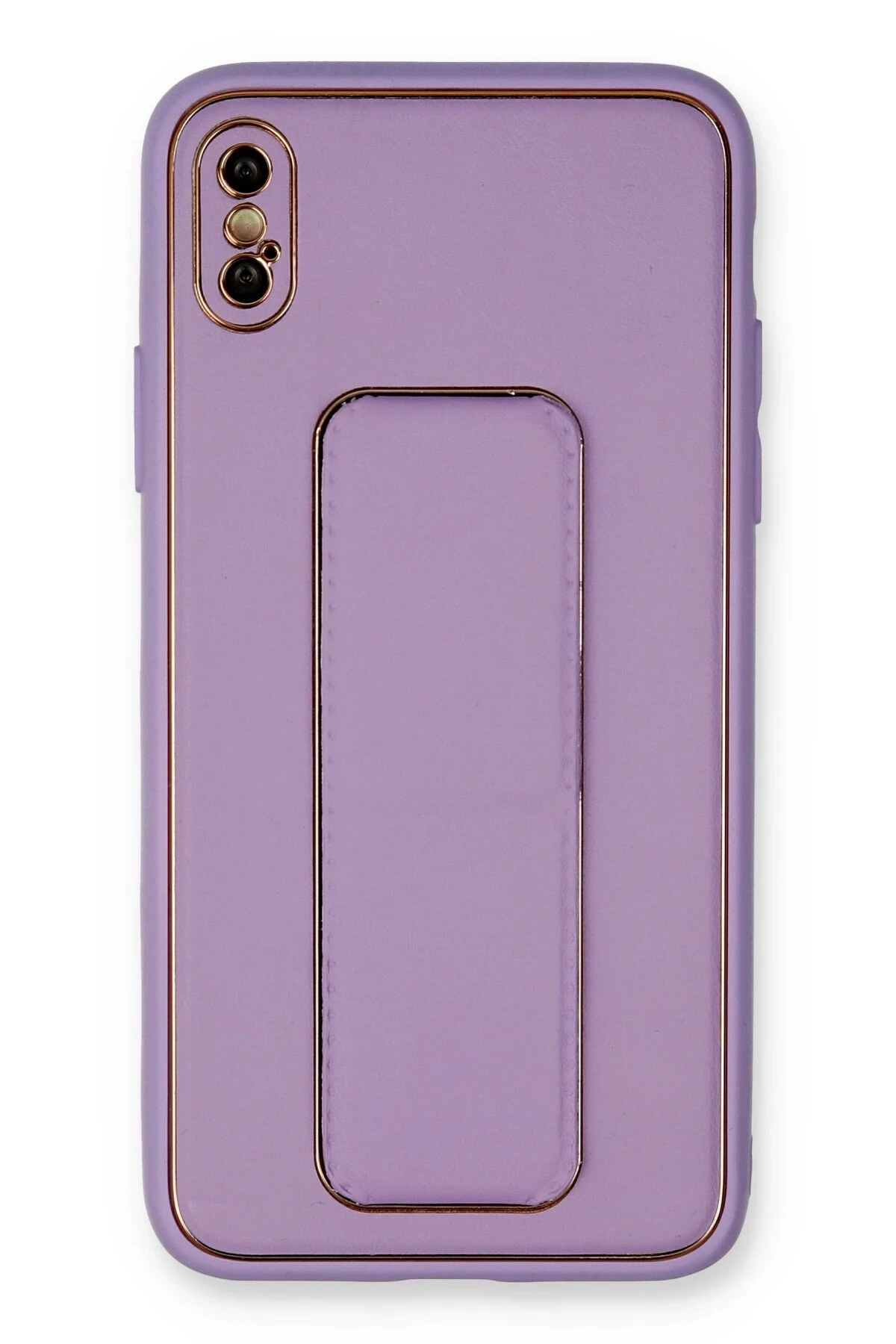 Newface iPhone XS Max Kılıf Coco Deri Standlı Kapak - Koyu Lila