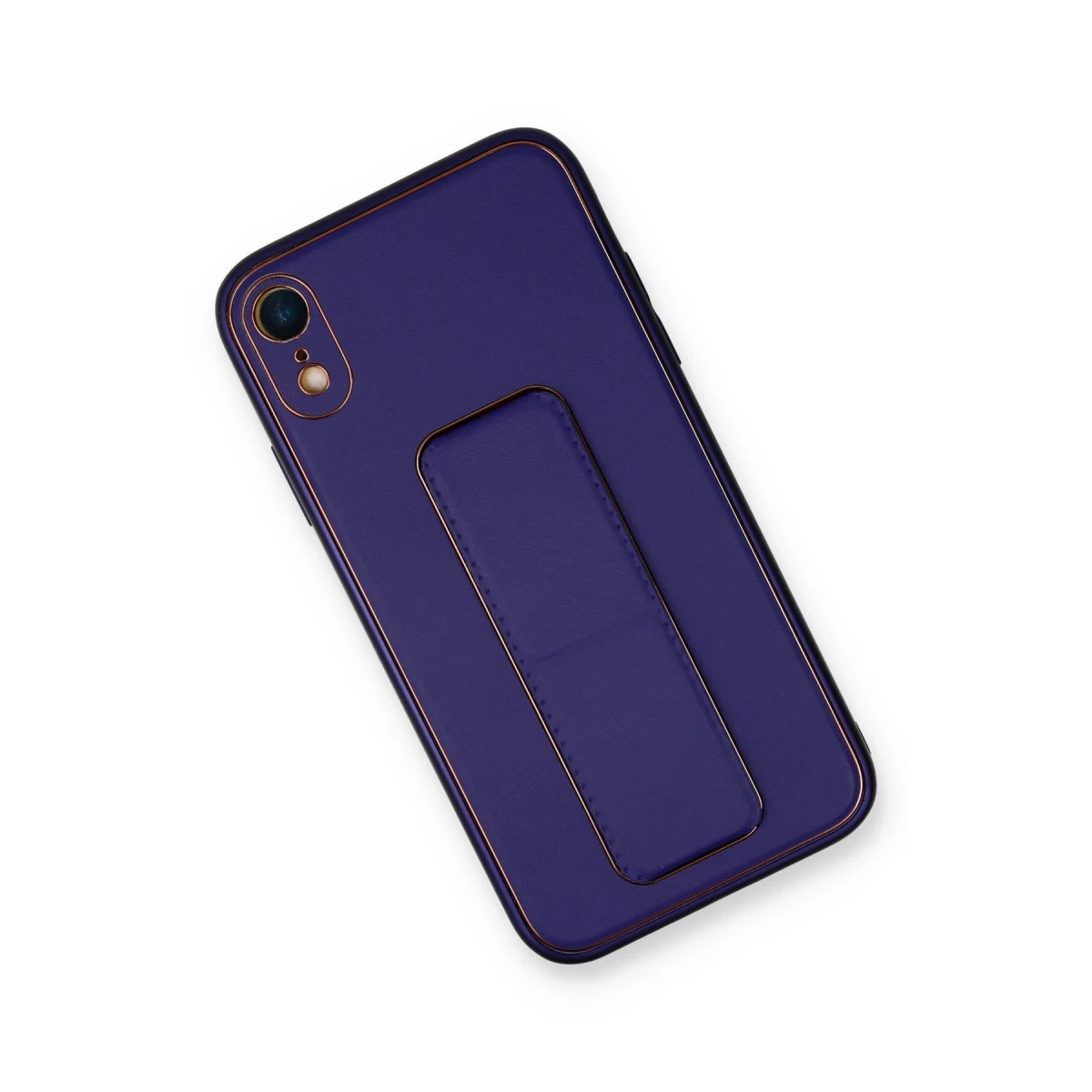 Newface Apple iPhone XR Kılıf Coco Deri Standlı Kapak - Mor