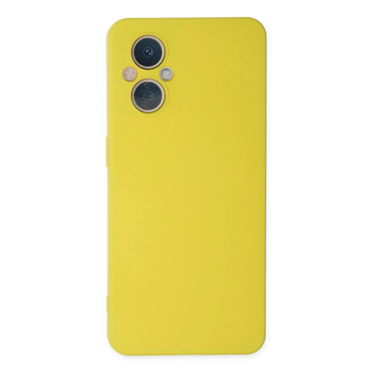 Newface Oppo Reno 7 Lite Kılıf Nano içi Kadife Silikon - Sarı