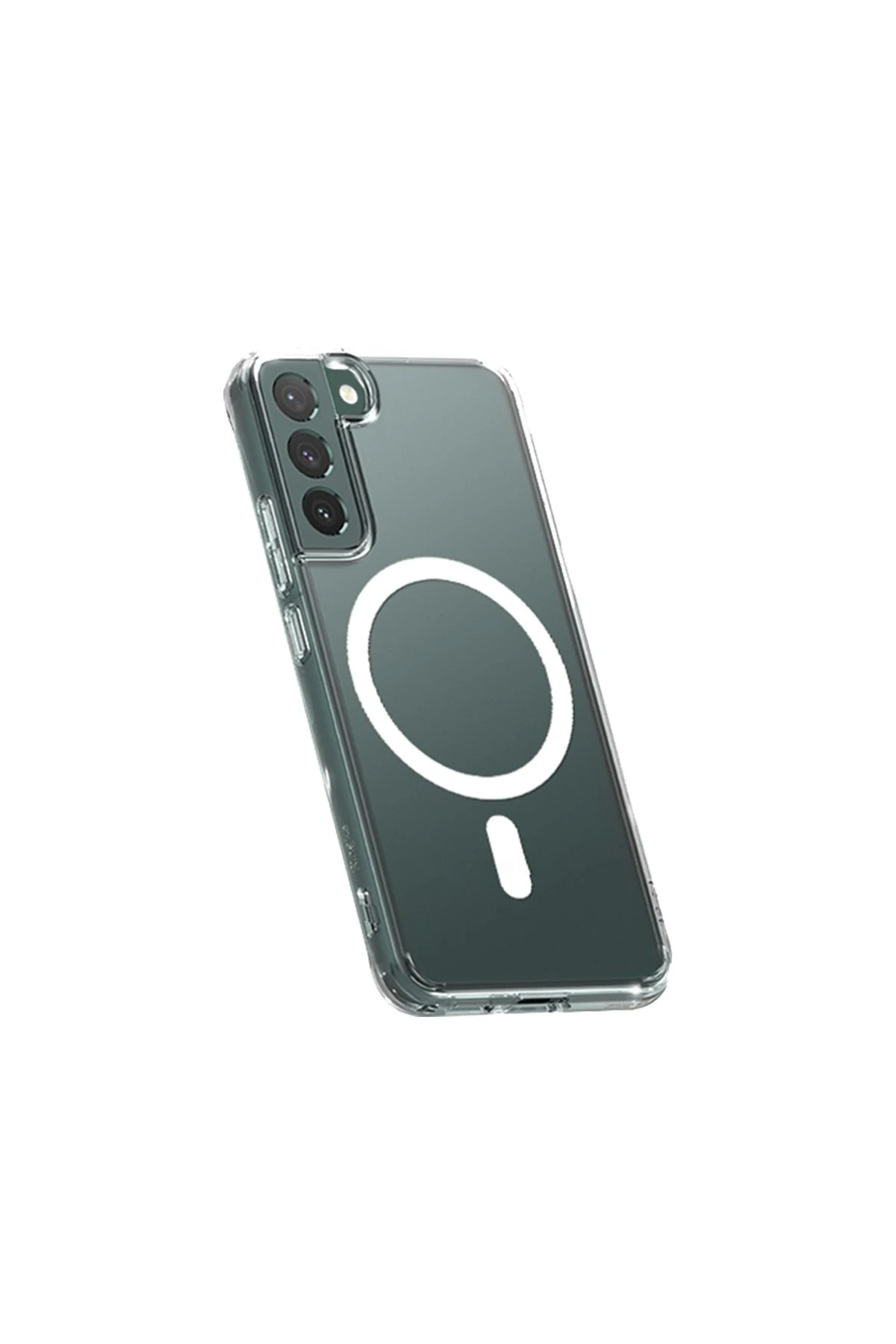 Newface Samsung Galaxy S22 Kılıf Magneticsafe Şeffaf Silikon - Şeffaf