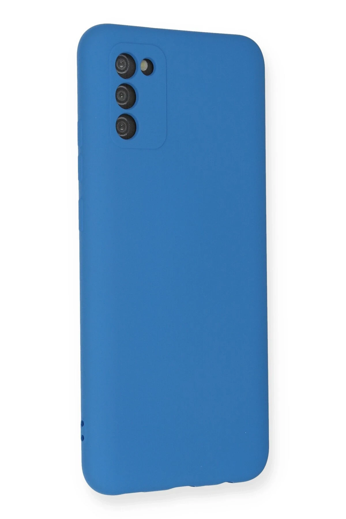 Newface Samsung Galaxy A02S Kılıf Nano içi Kadife Silikon - Mavi